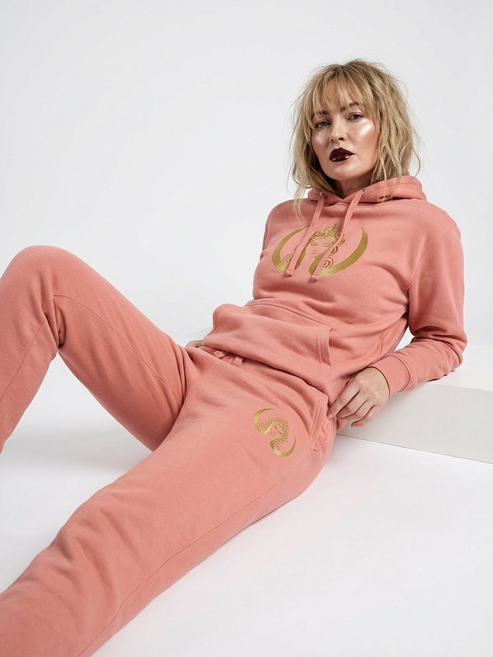 CIRCEMOON Rose Quartz Joggers with Gold Goddess Emblem, unisex - pink product image (1)