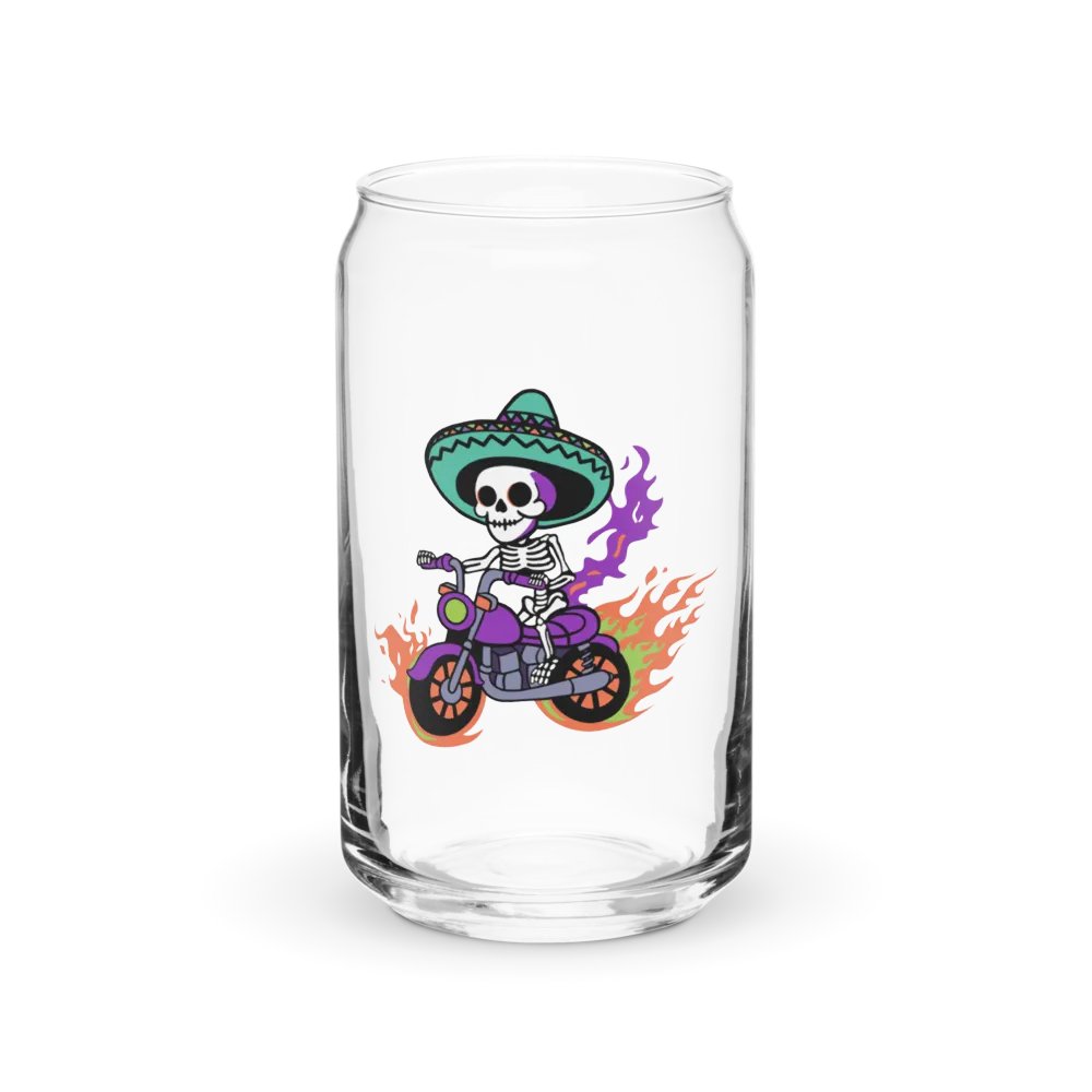 Bone to be Wild Colorful 16oz Can-Shaped Drinking Glass product image (1)