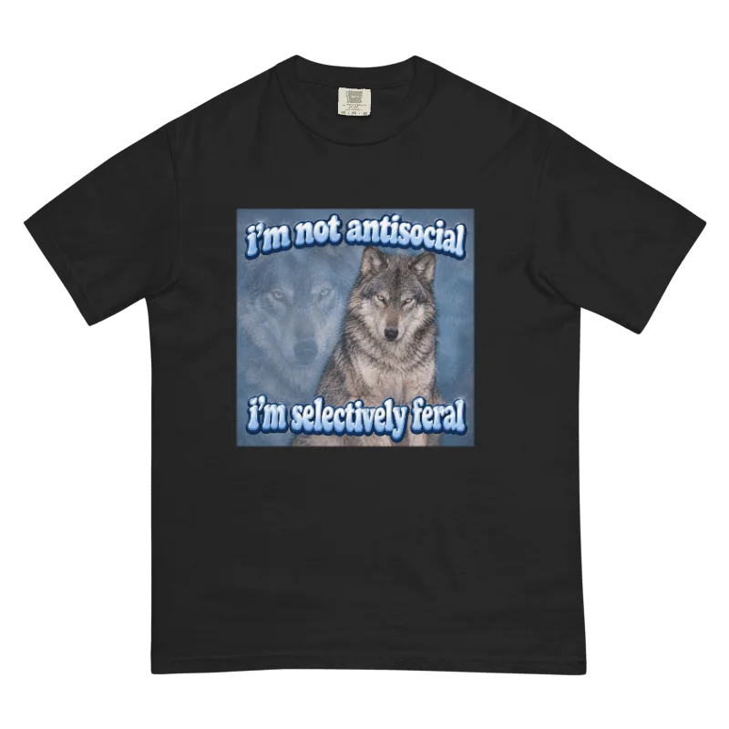 Selectively Feral Wolf Graphic Tee