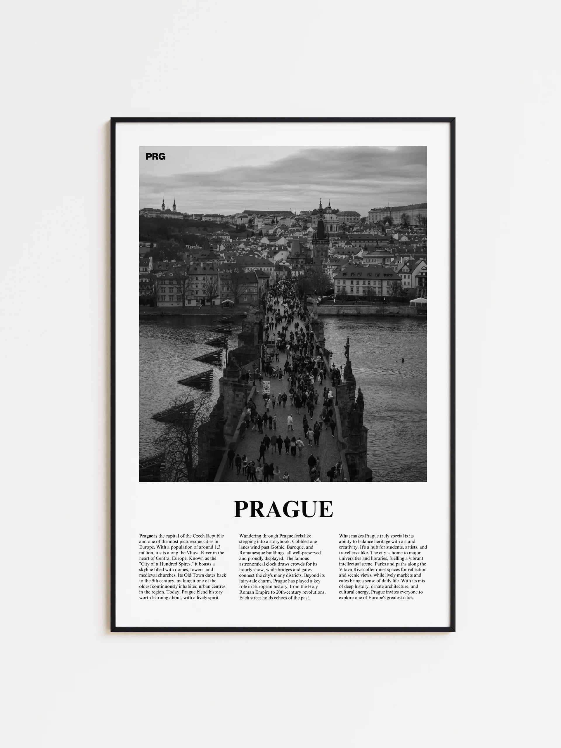 Prague 03 Newspaper Poster | Framed product image (1)