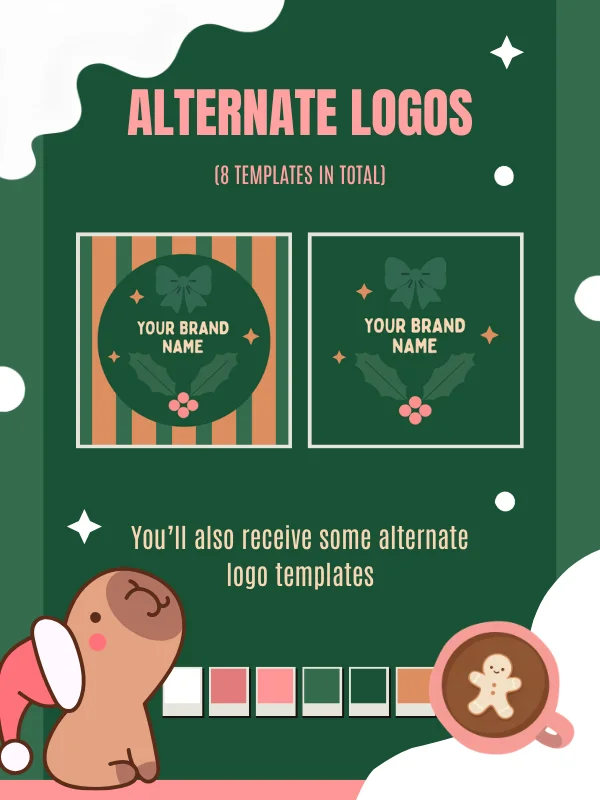 Coquette Christmas Logo Circle Template product image (5)