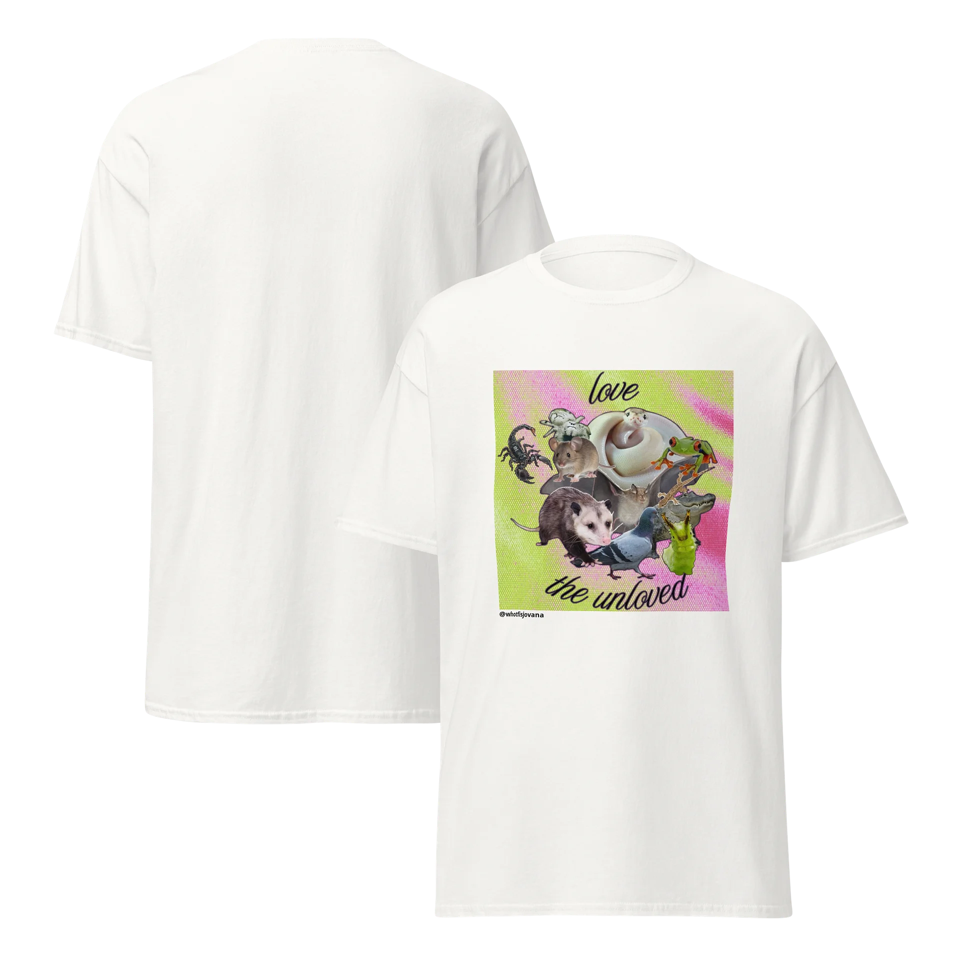 love the unloved critter collage tee — white product image (4)