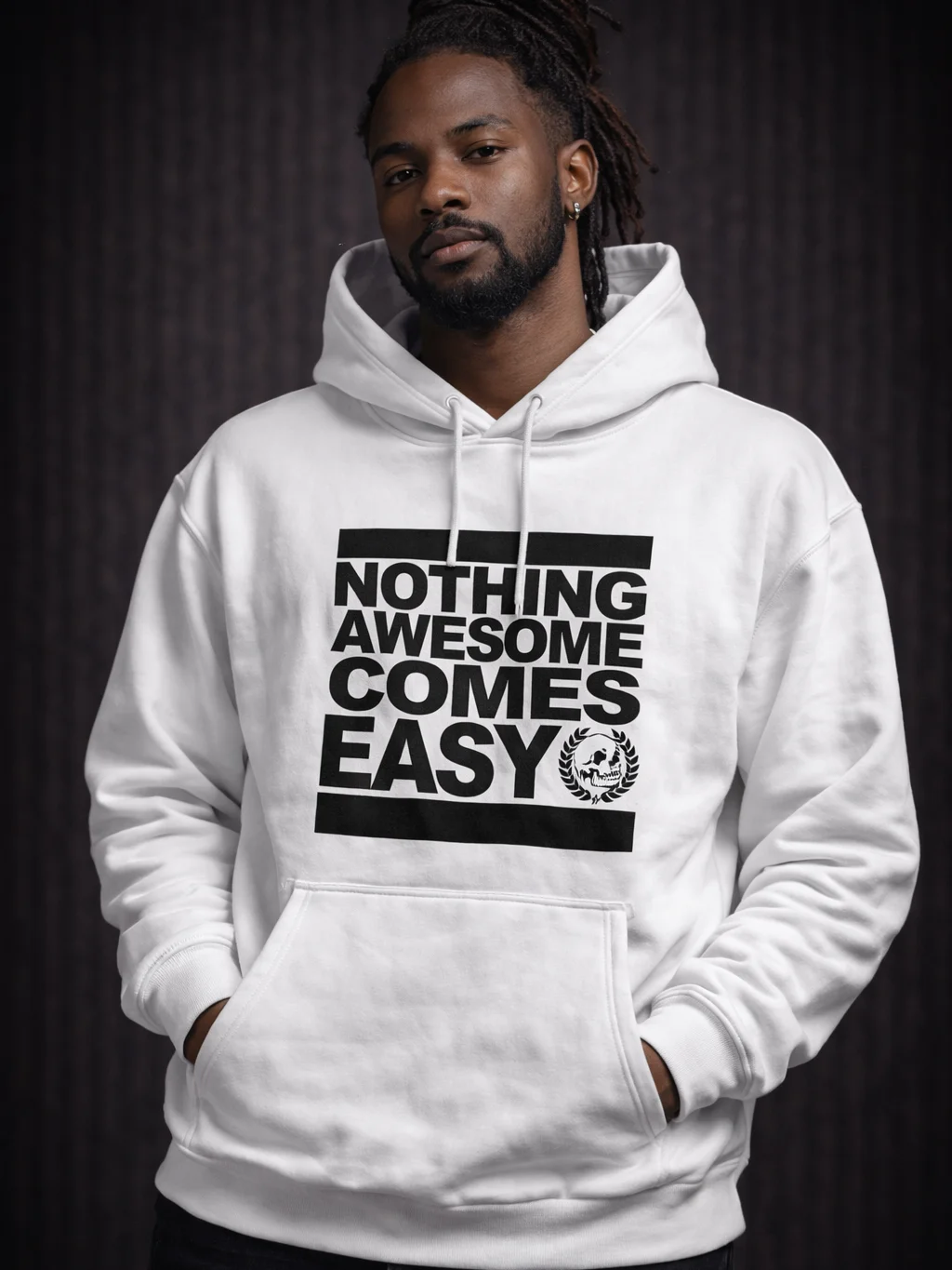 Nothing Awesome Comes Easy - White Hoodie product image (2)