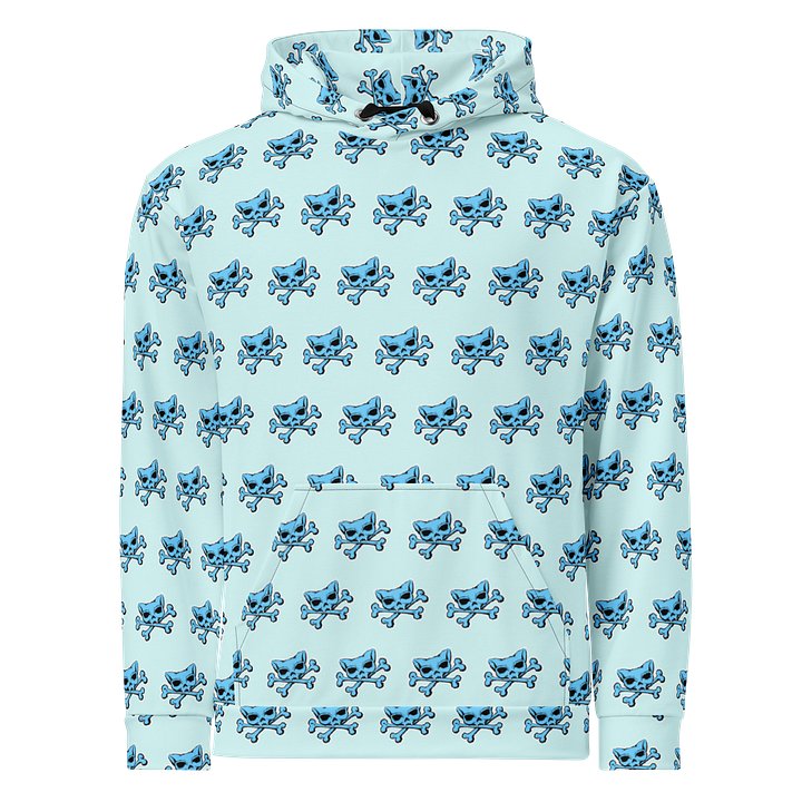 (Light Mode) Blue Kat Skull Hoodie product image (1)