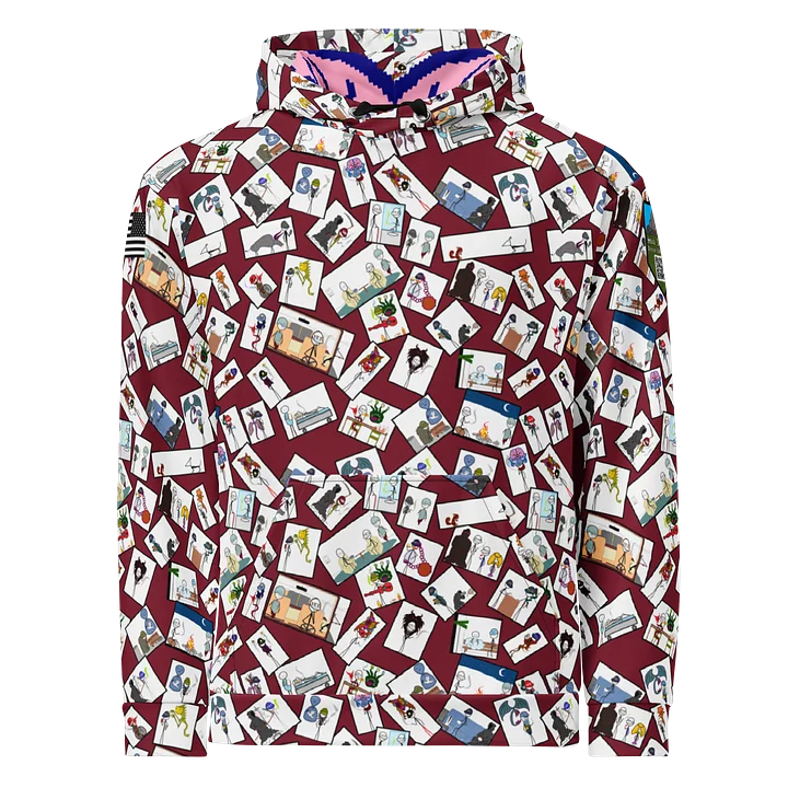 Stick Vet Comic Pannels Hoodie RED product image (1)
