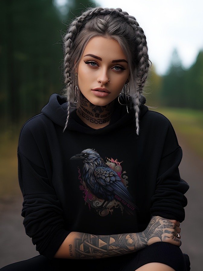 Raven Gothic Swirls Classic women's Hoodie product image (1)