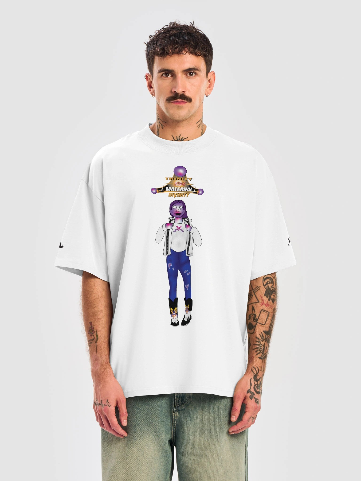 Trinity the Maternal Divinity Xenon Braun Tee White product image (5)