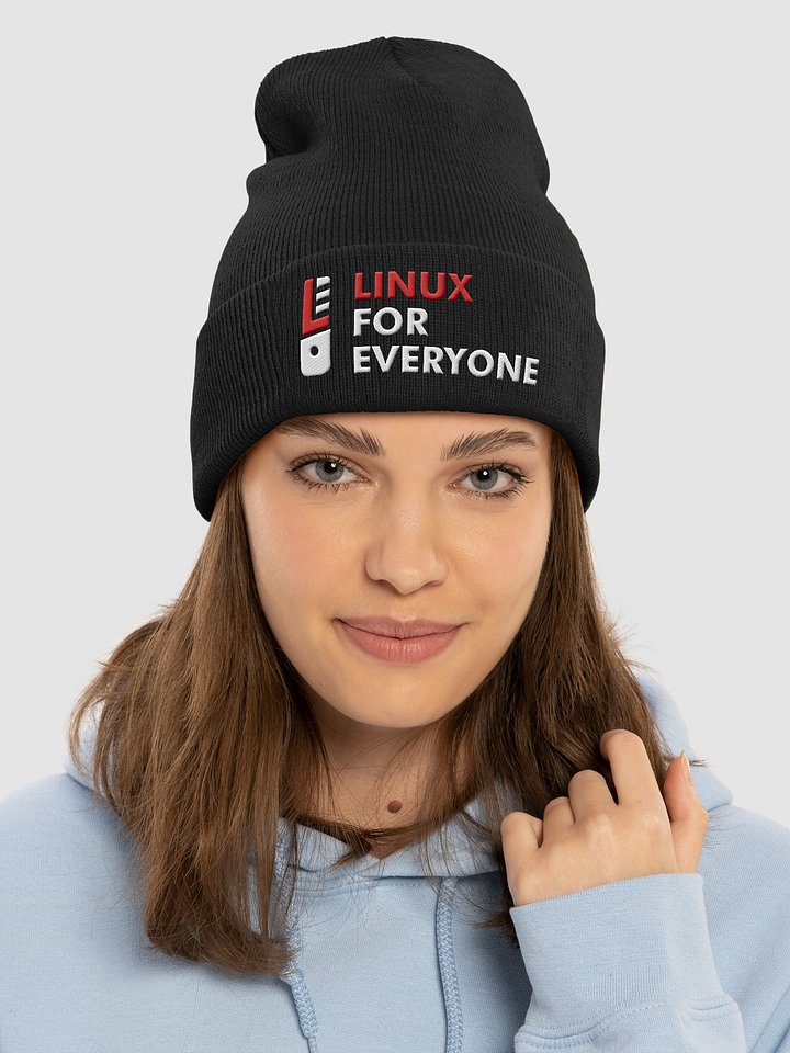 L4E Cuffed Beanie: Dark Mode Crimson product image (1)