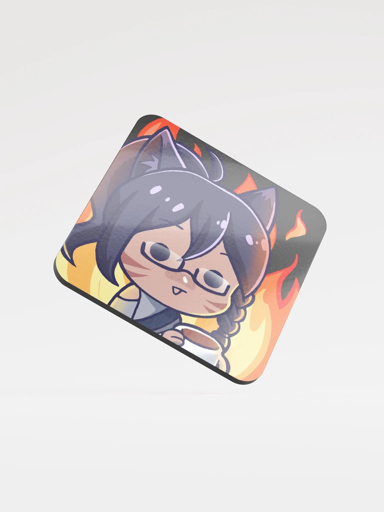 Glossed Cork Coaster | This Is Fine product image (1)