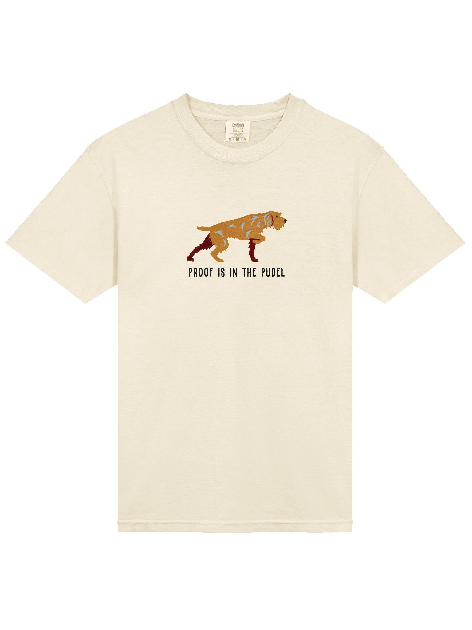 Proof Is in the Pudel T-Shirt(Embroidered) of a Pudelpointer(Tan) product image (6)