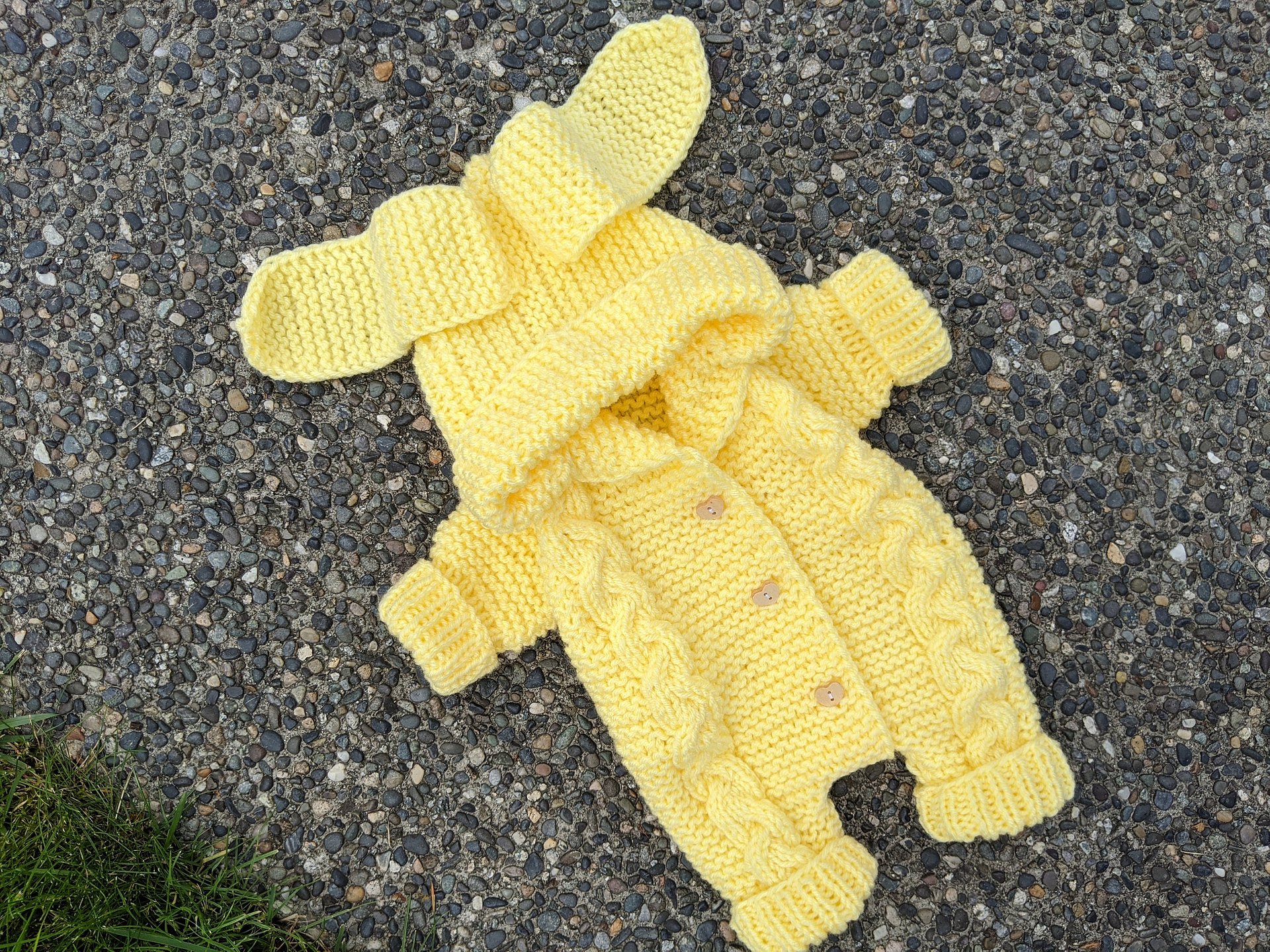 Doll Cable Knit Bunny Romper Knitting Pattern product image (9)