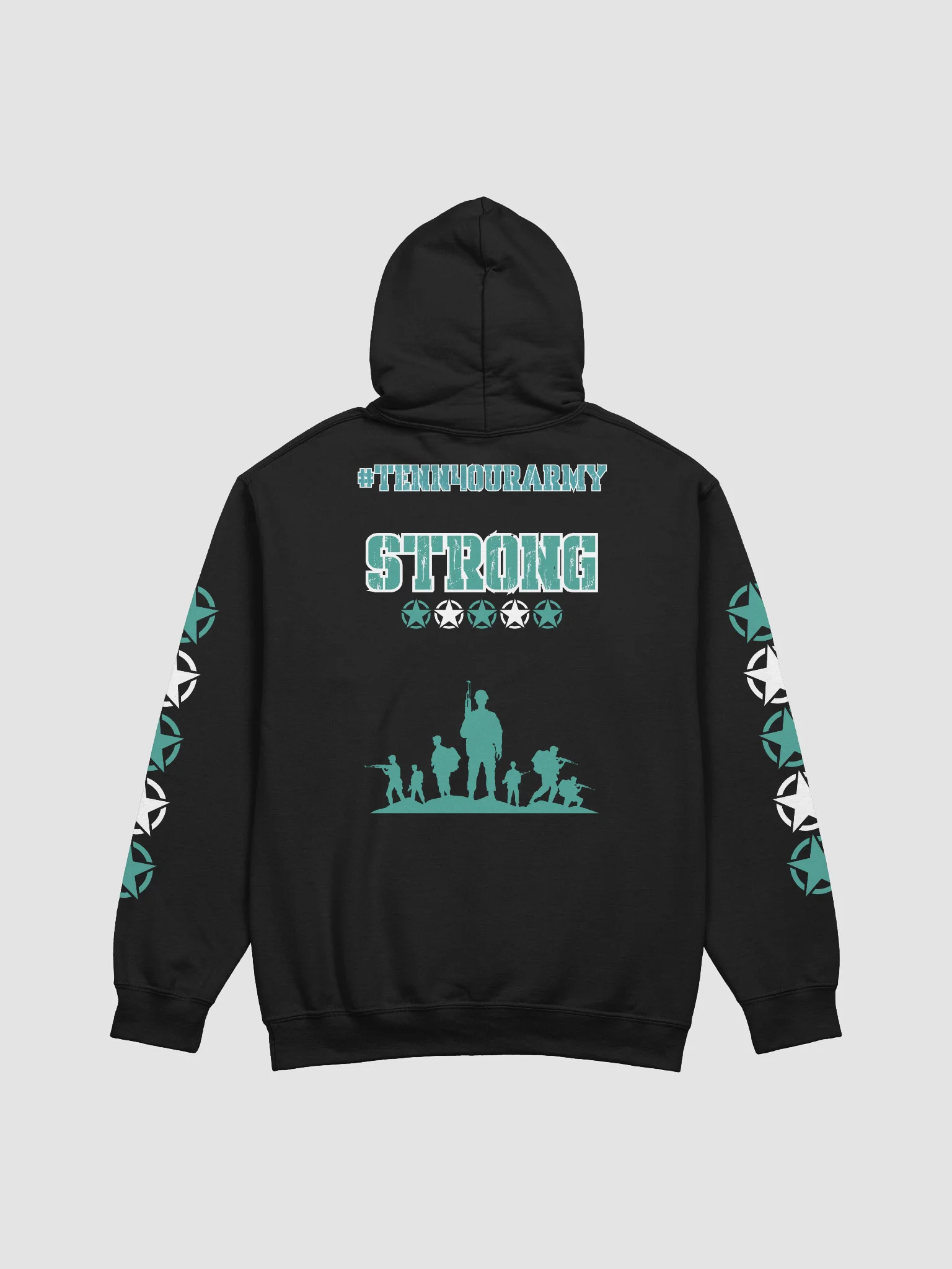 #TeNN4OURARMY Hoodie-Teal & White product image (4)
