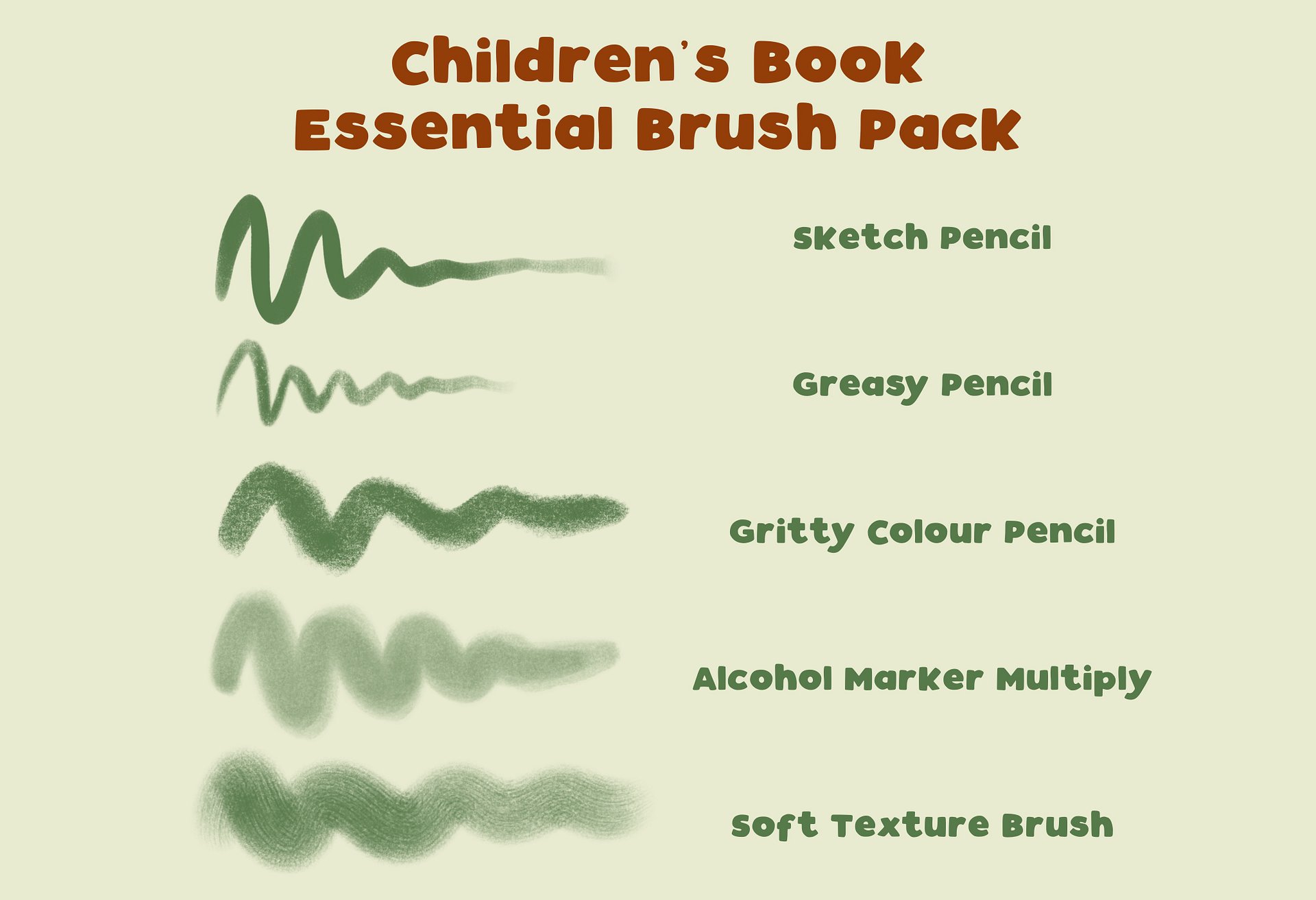 Children's Book Essential Procreate Brush Pack product image (2)