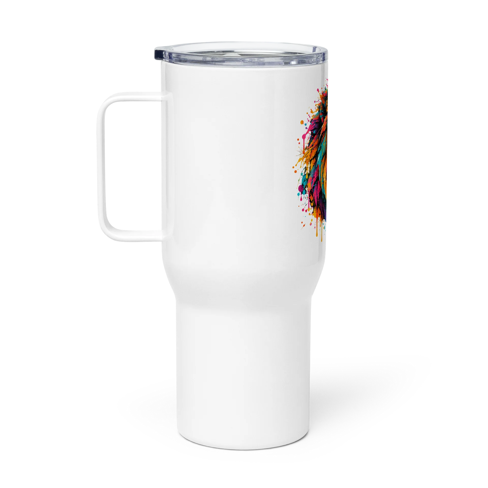 Neon King – Street Art Lion Travel Mug product image (1)