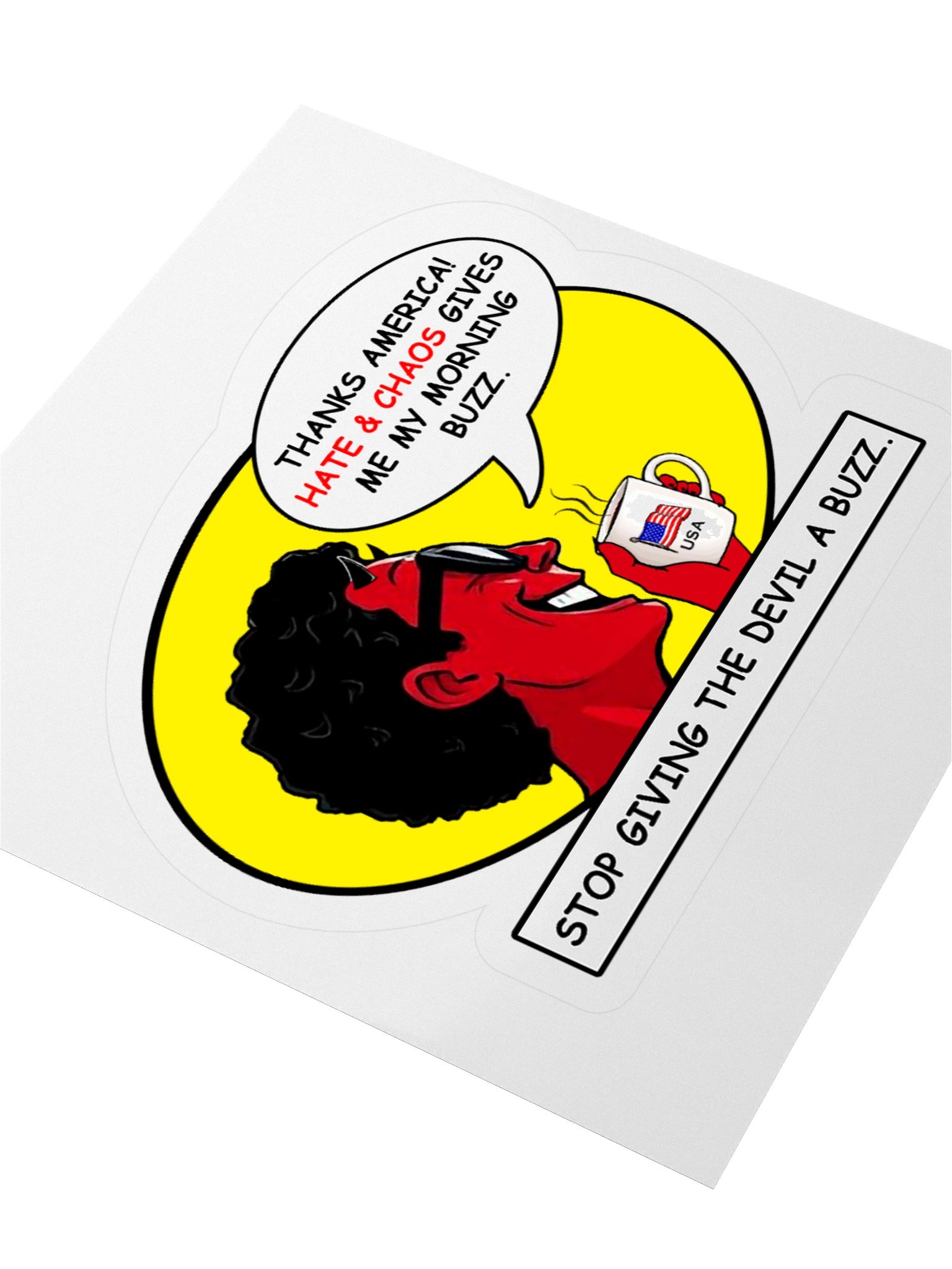 Stop Giving The Devil A Buzz Sticker - Funny Vinyl Decal product image (3)