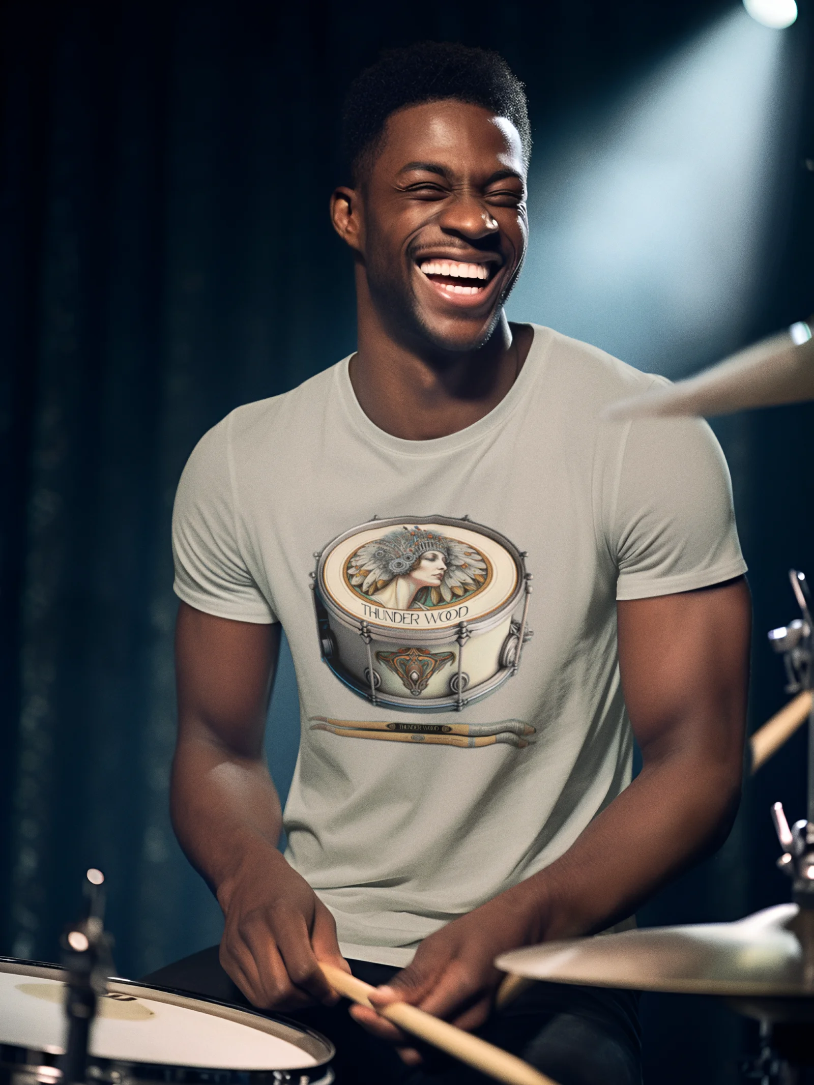 Thunder Wood Snare Drum Art T-Shirt product image (8)