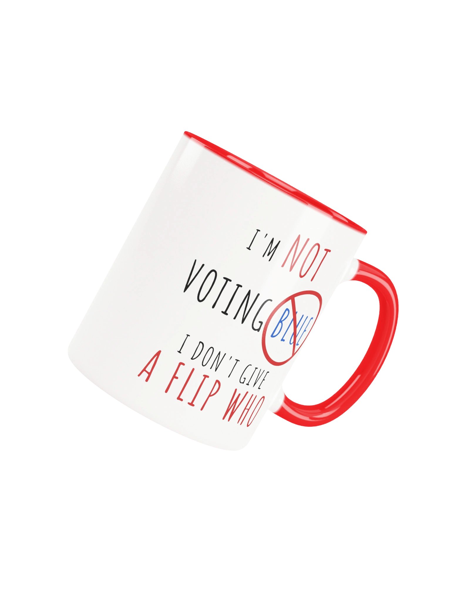 The Not Voting Blue Mug - Red Handle product image (7)