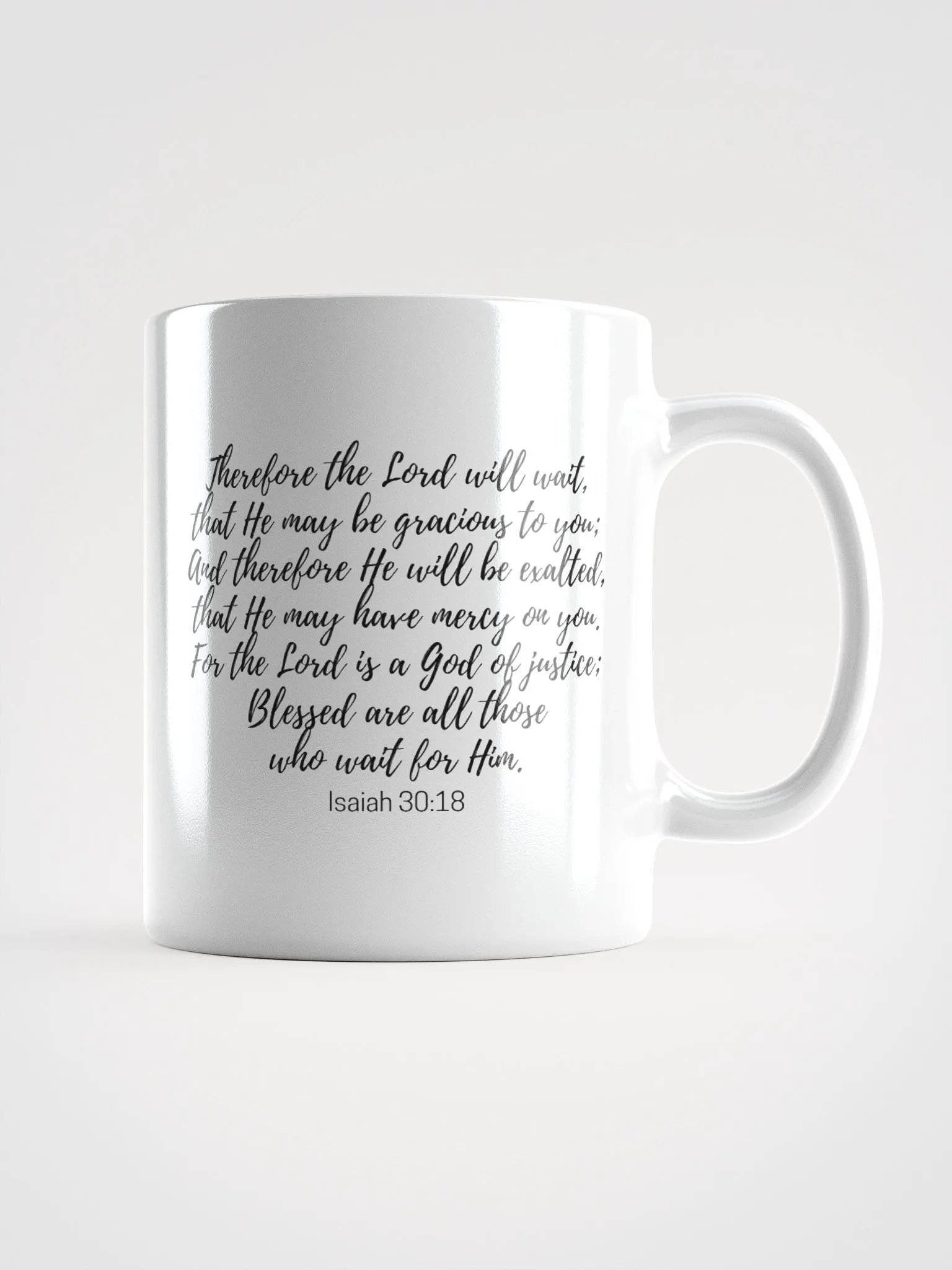 The Lord Will Wait, That He May Be Gracious To You Isaiah 30:18 White Glossy Mug 11/15/20oz product image (1)