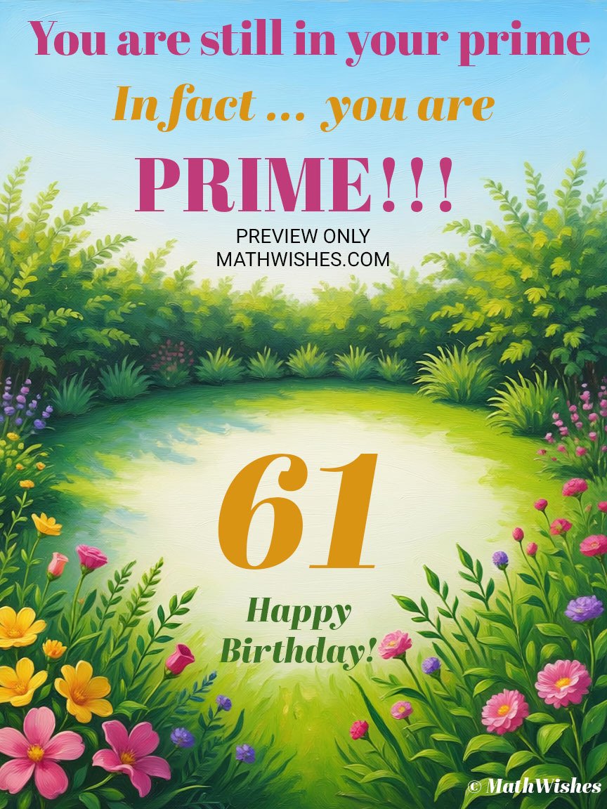 61st Birthday Card - Prime Birthday product image (1)