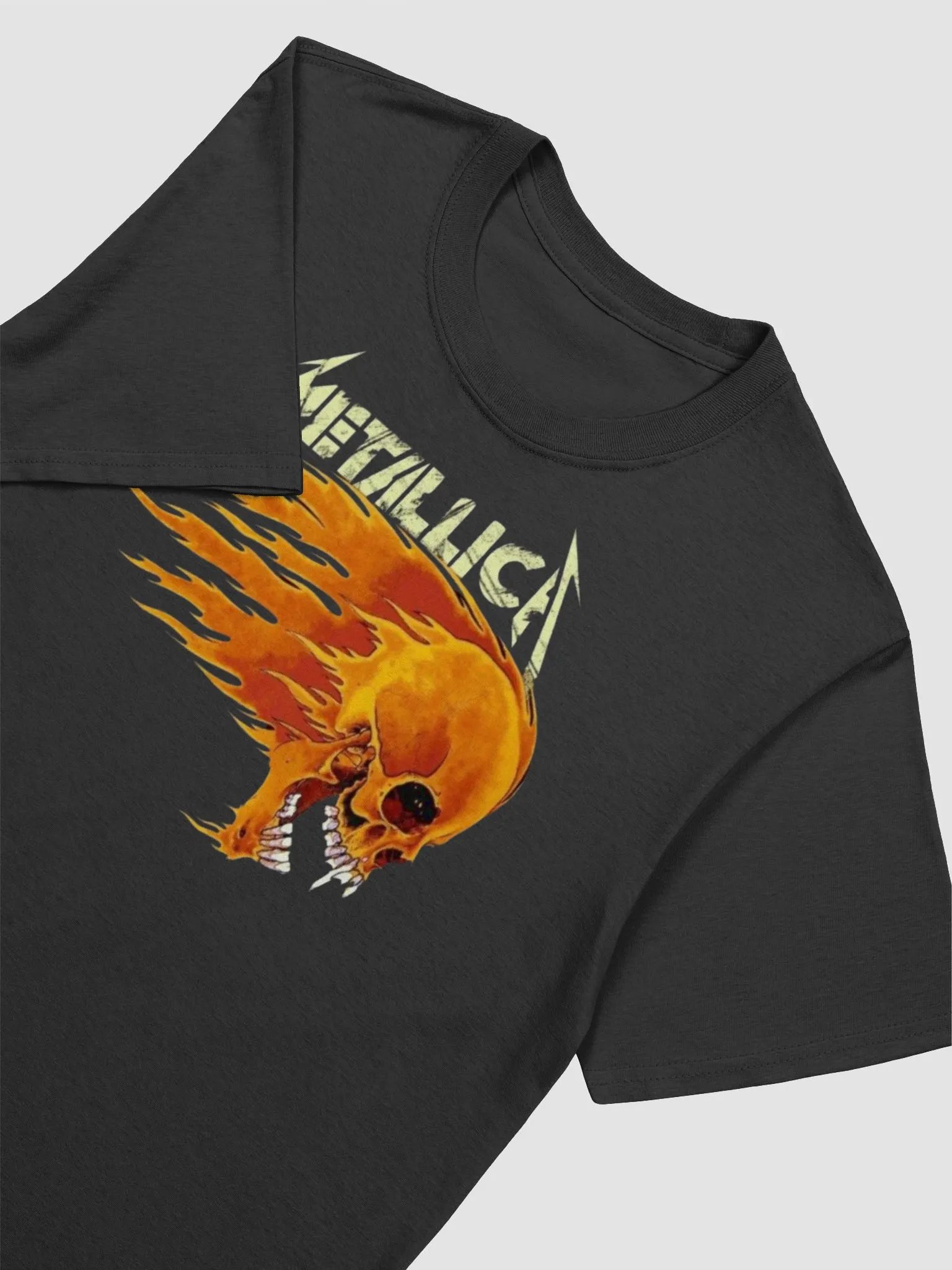 Metallica Flaming Skull T-Shirt Pushead 1994 Tour | Dark Grey Vintage Heavy Metal Graphic Tee | 90s Thrash Metal Collector Shirt product image (2)