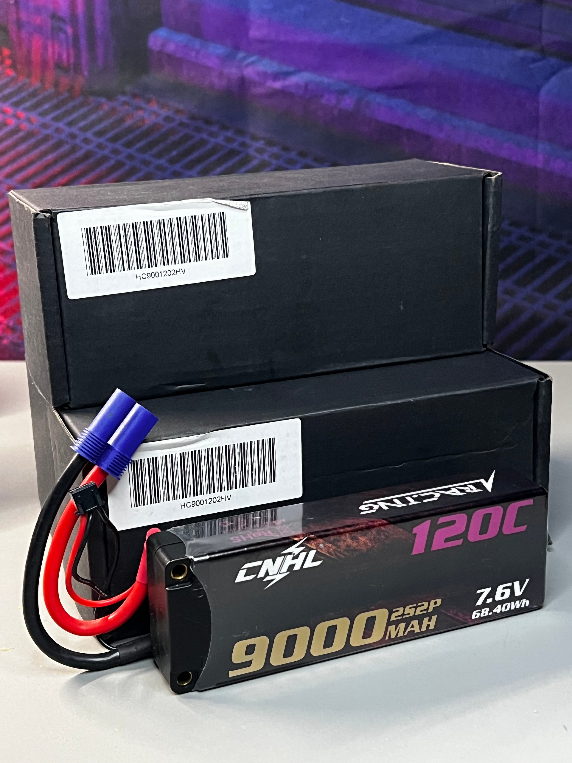 CNHL Racing 9000mAh 2S 120C LiPo Battery — 7.6V Hardcase EC5 product image (1)