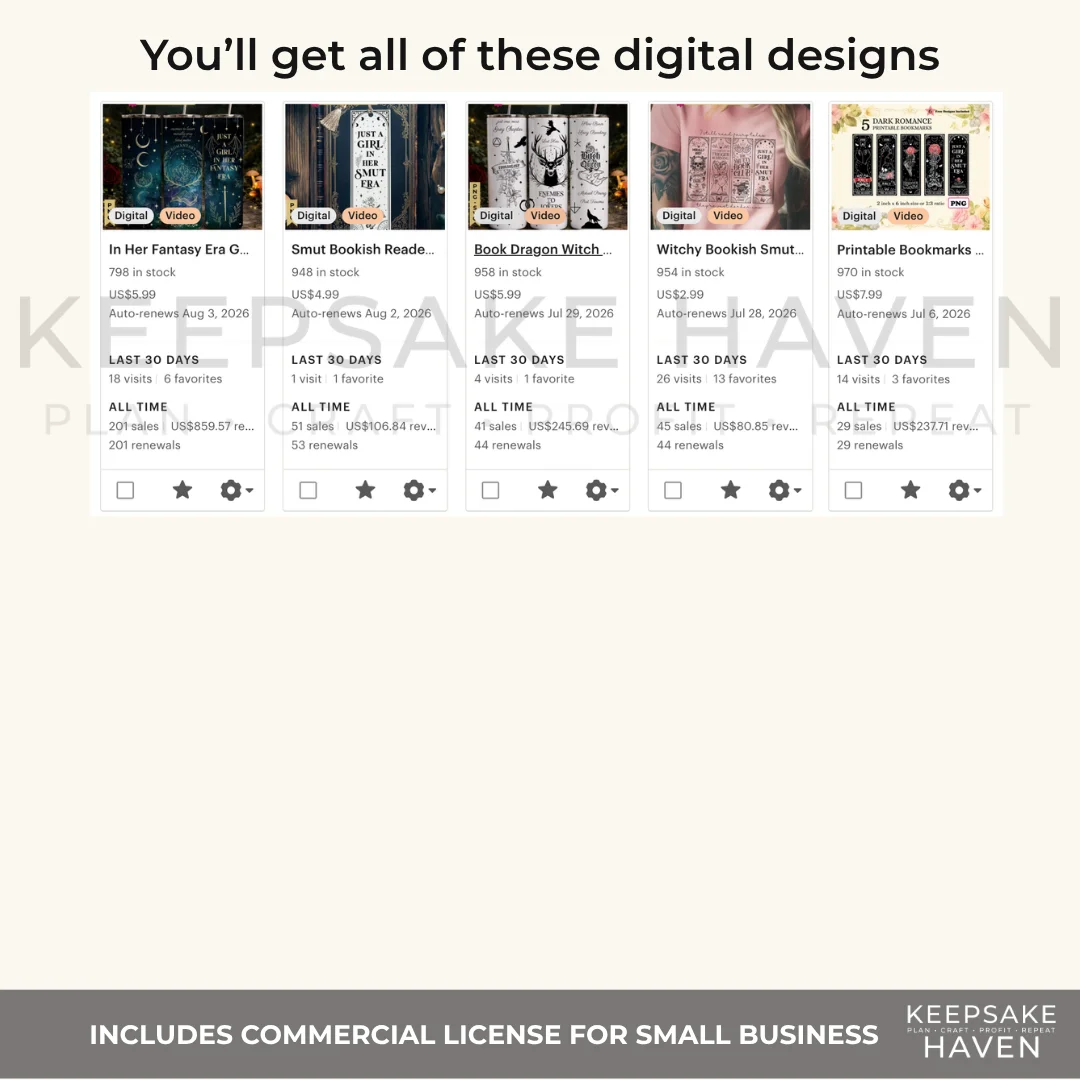Top 30 Best Selling Dark Romance Romantasy Reader Bundle Book Box Designs PNG SVG, Tumbler Wrap Clipart Bookmark Sublimation DTF Instant Download product image (6)
