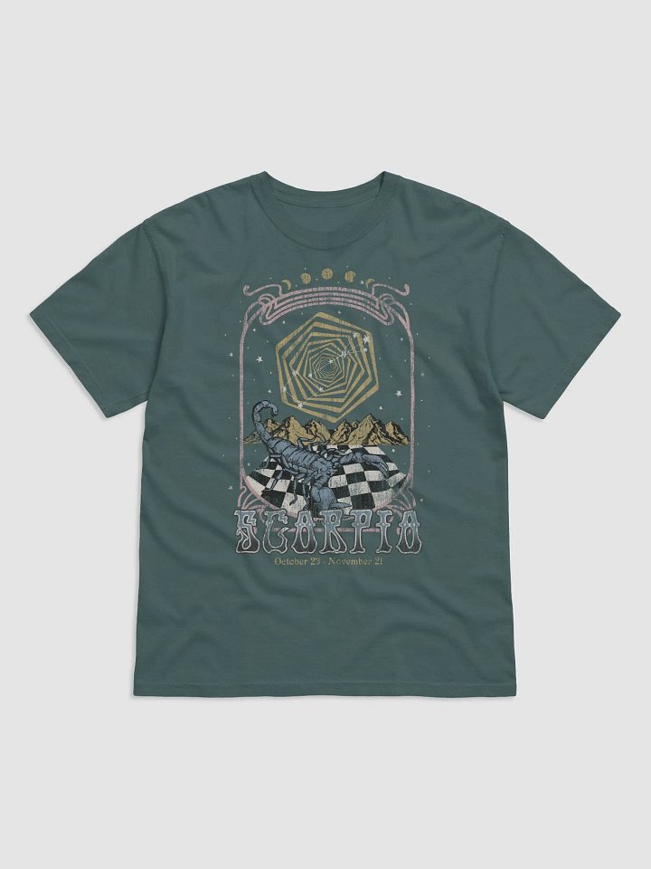 Scorpio Zodiac Sign Tee | Art Nouveau-Style Grunge Streetwear T-Shirt for October 23 to November 21 Birth Months product image (12)