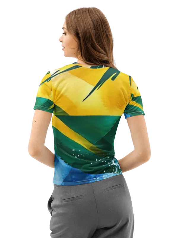 St. Vincent and the Grenadines - SVG Abstract Diplomat Print | Women’s Cotton Crew Neck T-Shirt product image (4)