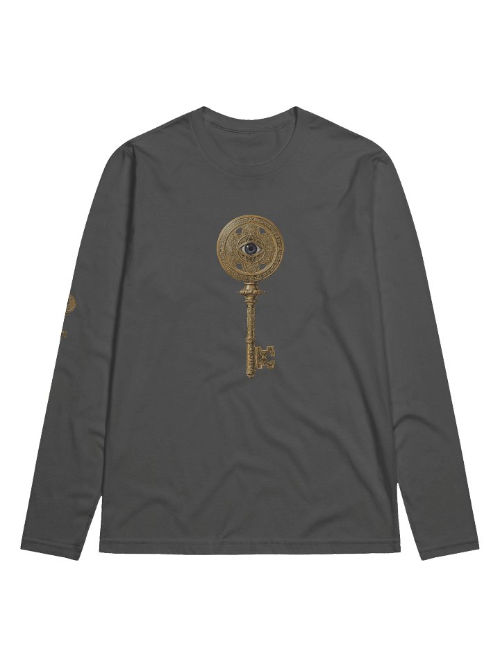 The Gatekeeper’s Key – Heavy Metal Sigil Line Edition (Front + Right Sleeve Print) | Premium Fitted Long Sleeve product image (1)