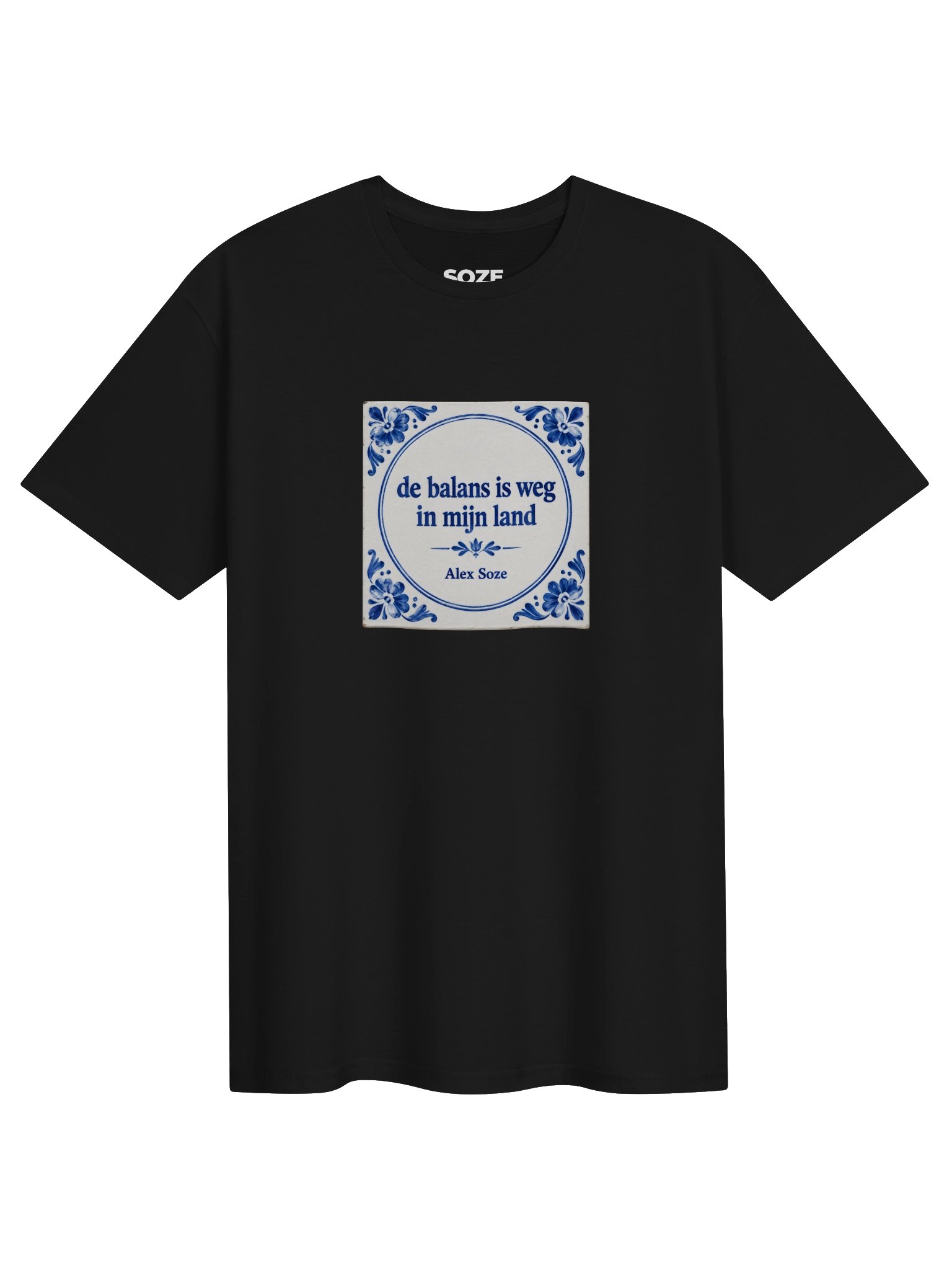 RoddelPraat Tegeltje T-Shirt – Zwart product image (1)