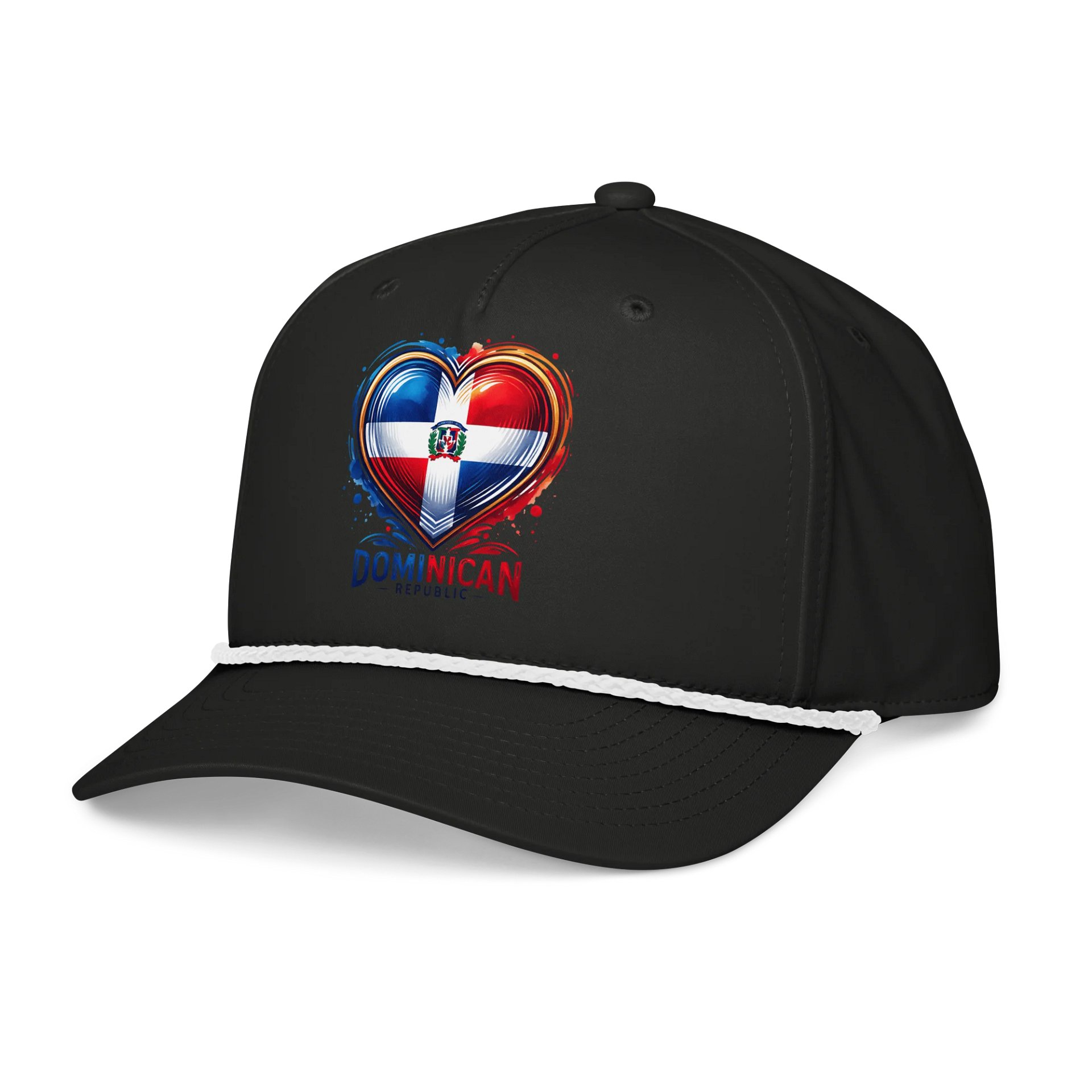 Dominican Republic Flag Heart Five-Panel Cap product image (3)