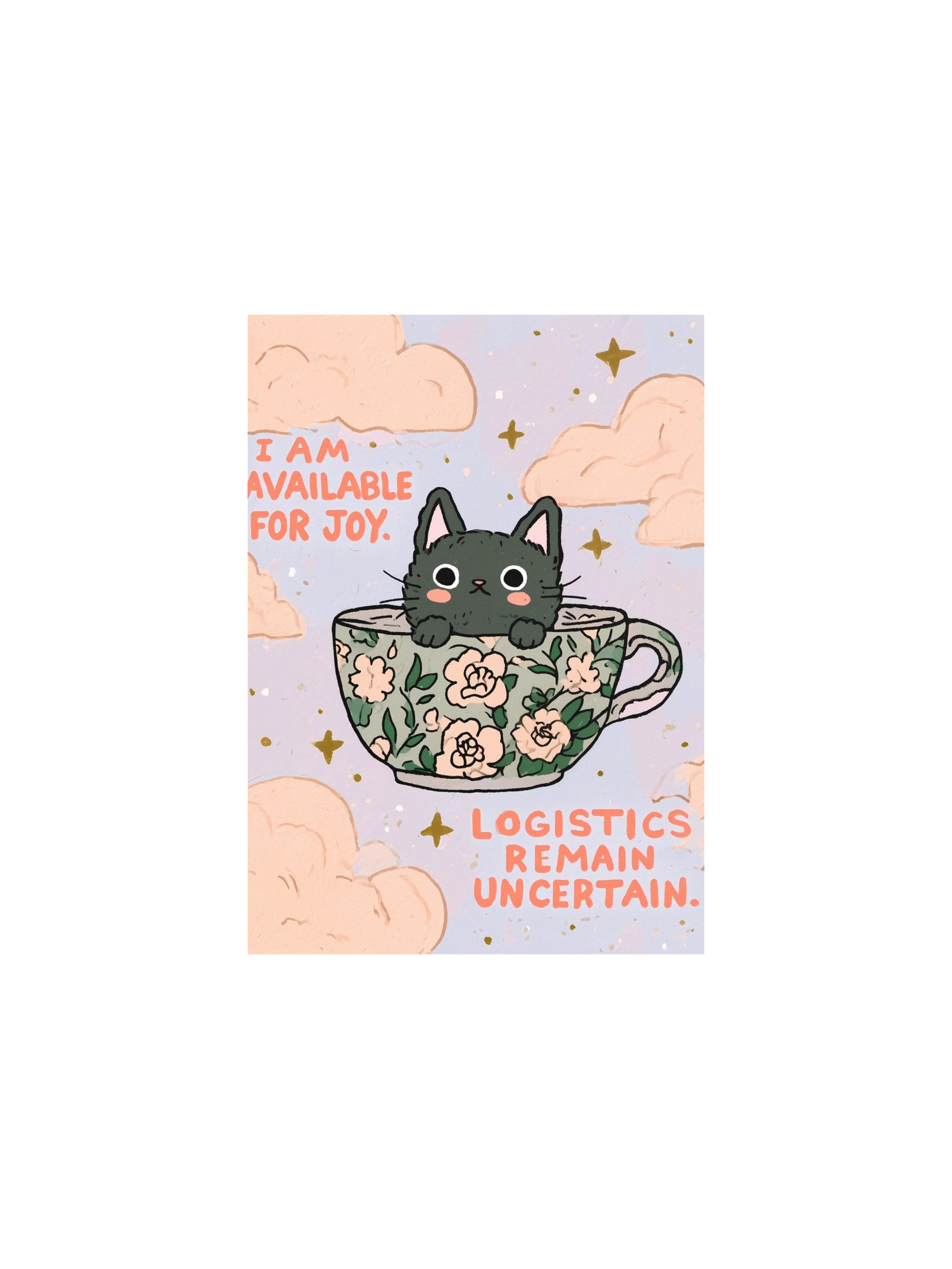 Joyful Cat Teacup Poster product image (1)