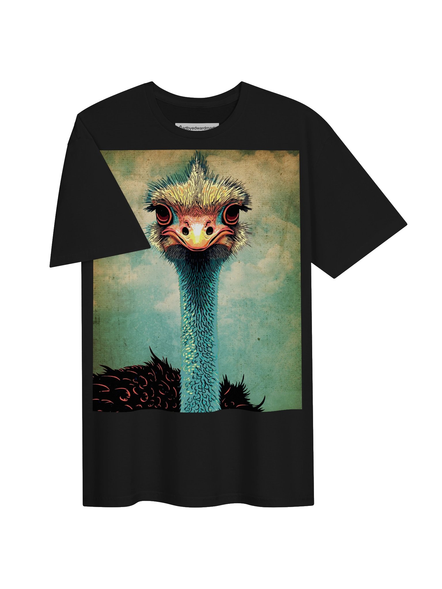 Pastel Ostrich Bird Illustration Tee product image (23)