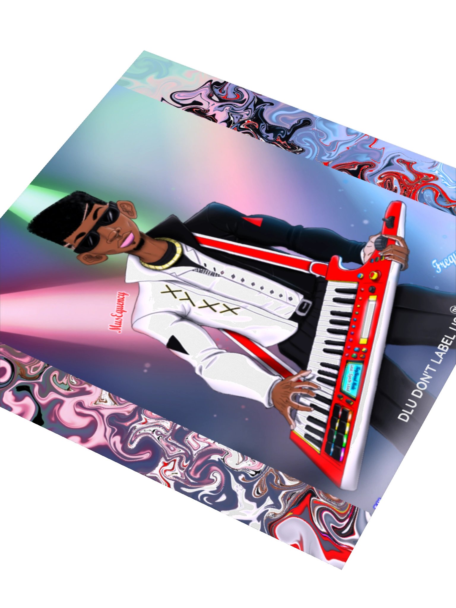 DLU DON’T LABEL US® Retro Keytar Player Sticker Set product image (3)