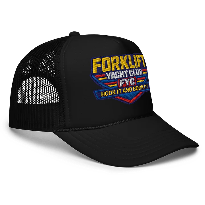 Hook and book - Trucker style mesh hat Embroidered product image (2)