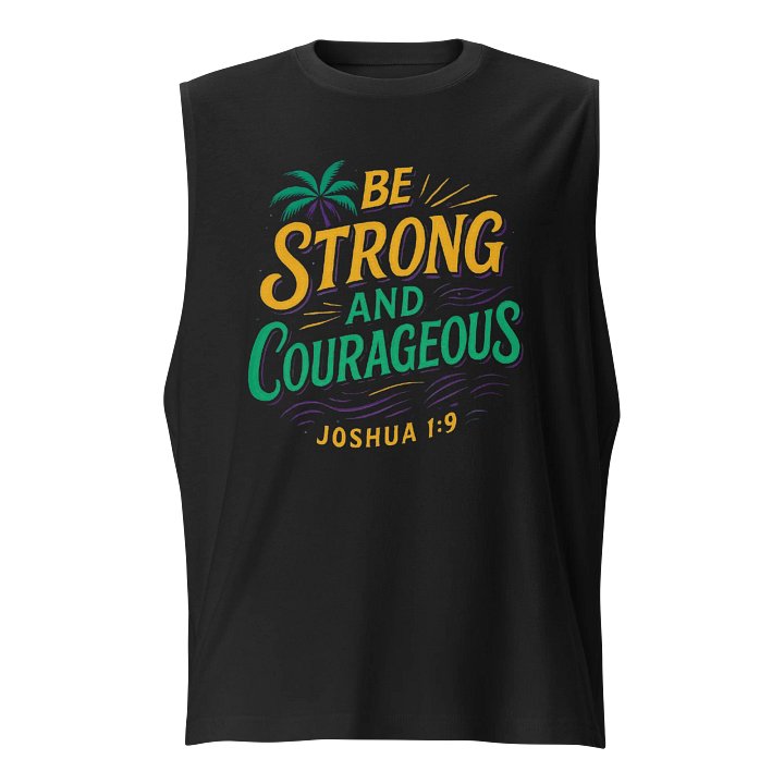 “Warrior Faith” Muscle Tank – Be Strong & Courageous product image (1)