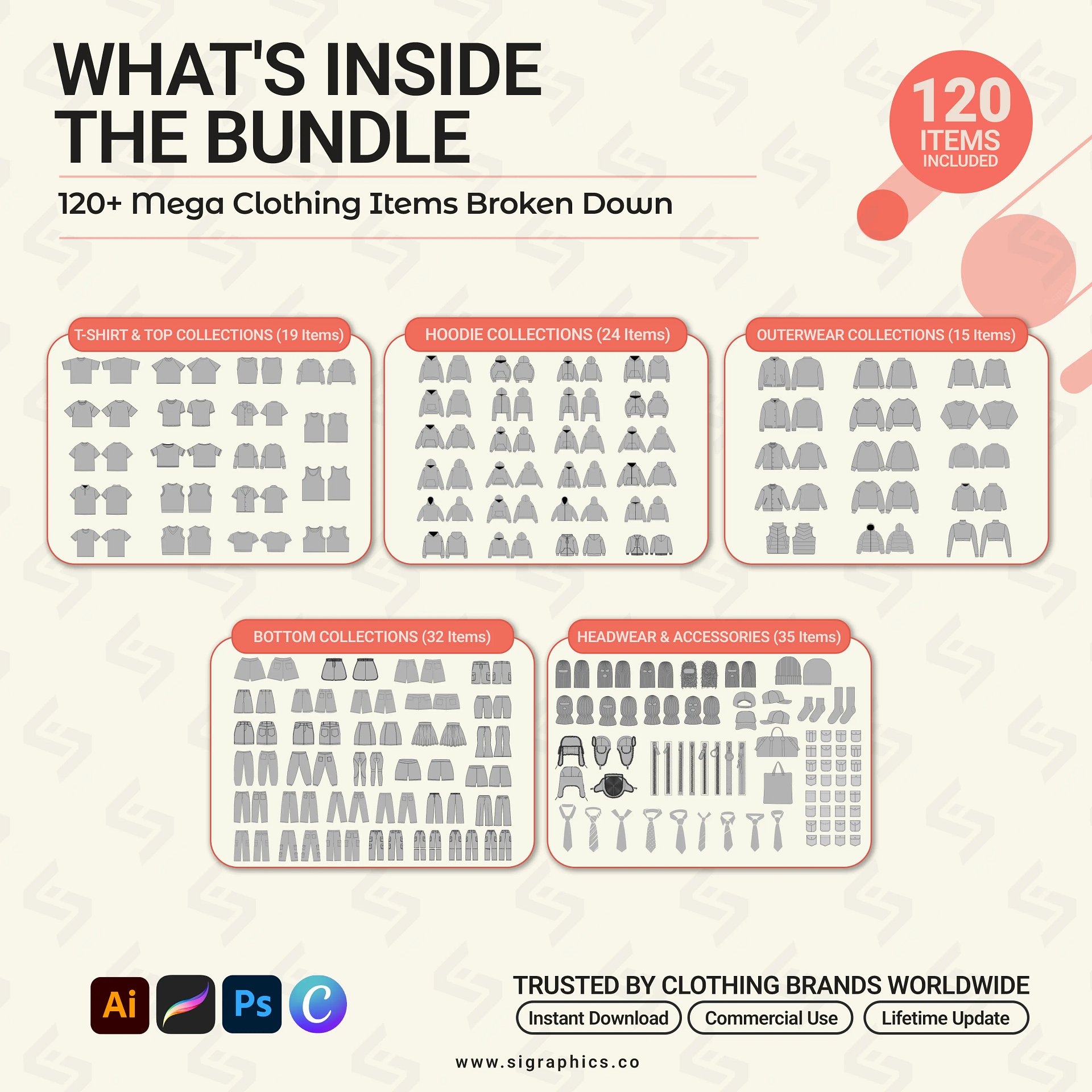 Clothing Mockups Mega Bundle – Vol. 3 (120+ Apparel Templates) product image (3)