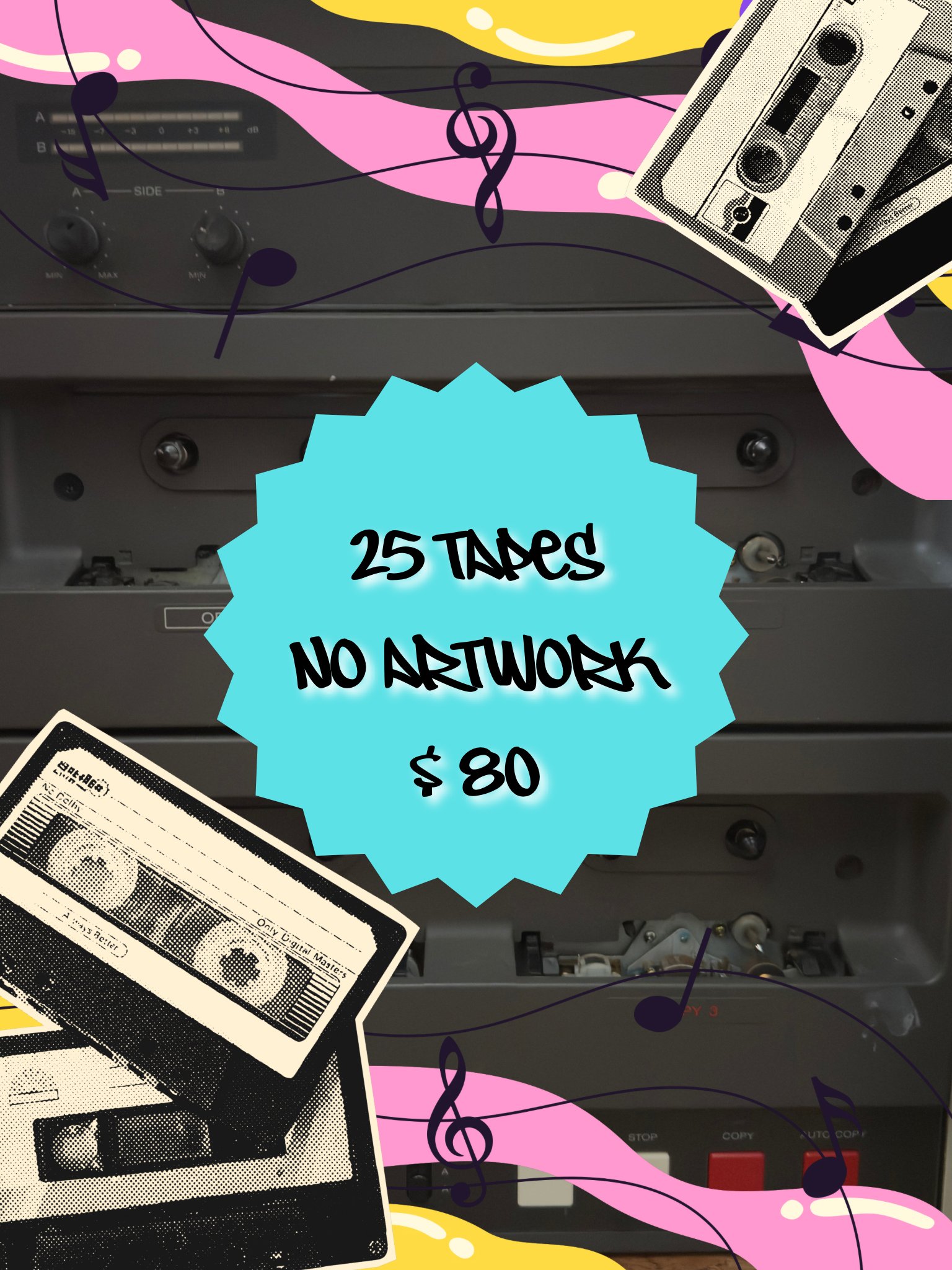 Cassette Dubbing Package: 25 Tapes / NO ARTWORK product image (1)