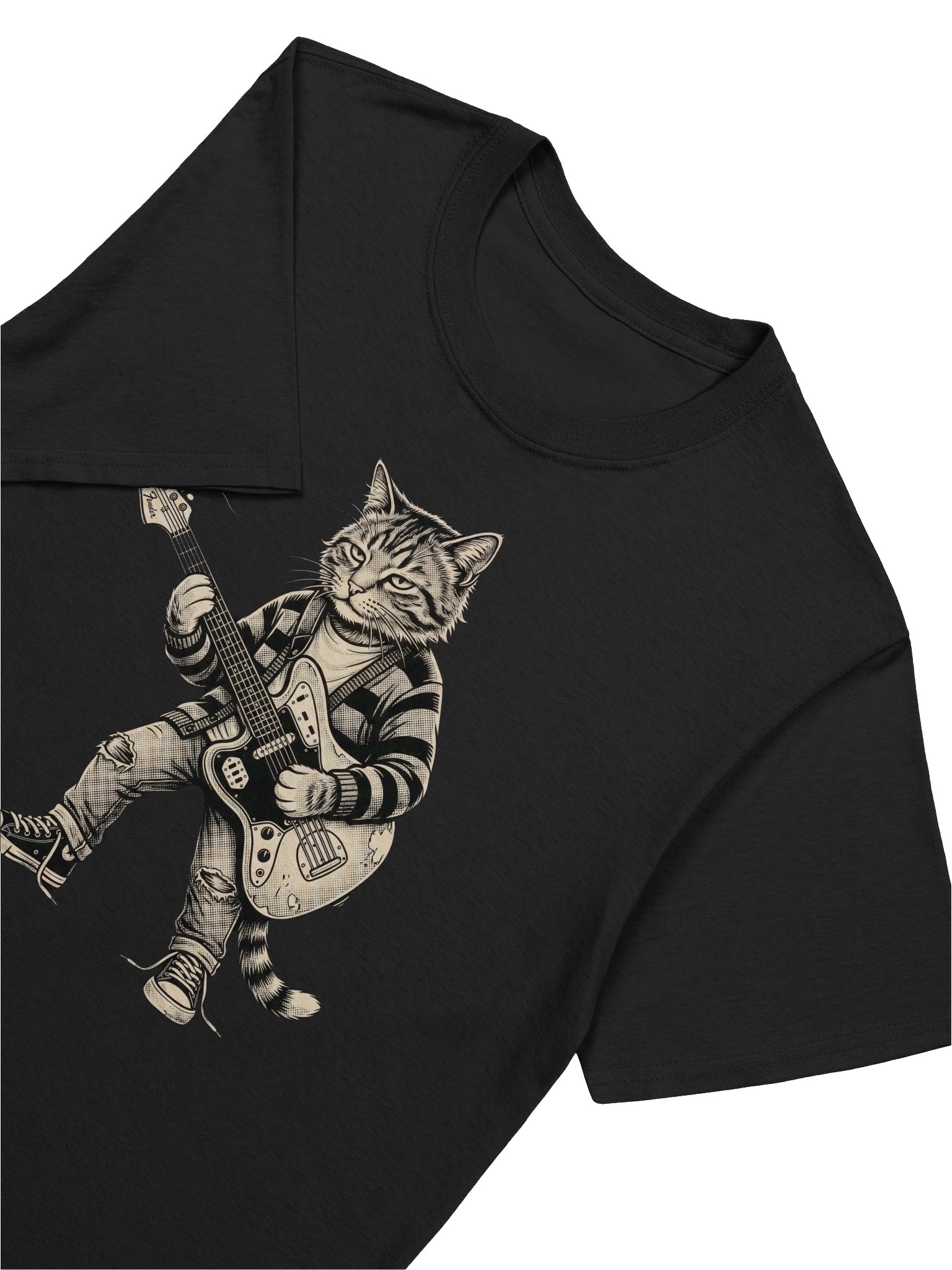 Kurt Cobain Cat Guitar T-shirt | Funny Rock Music Guitar Tee product image (5)