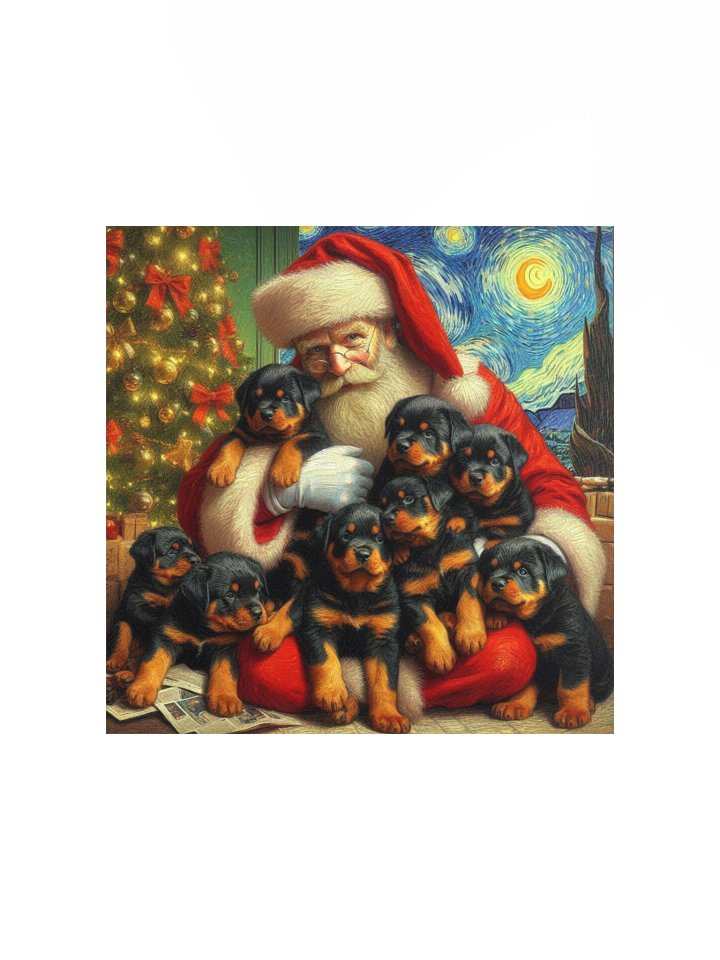 Rottweiler Santa Paws Starry Night Poster product image (1)