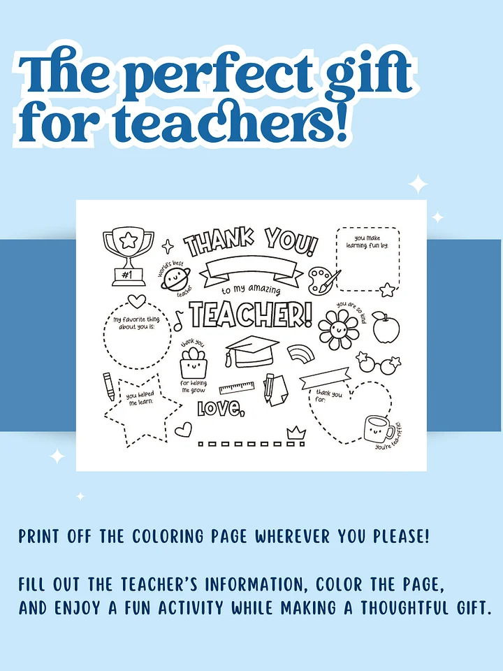 TEACHER APPRECIATION COLORING PAGE product image (2)
