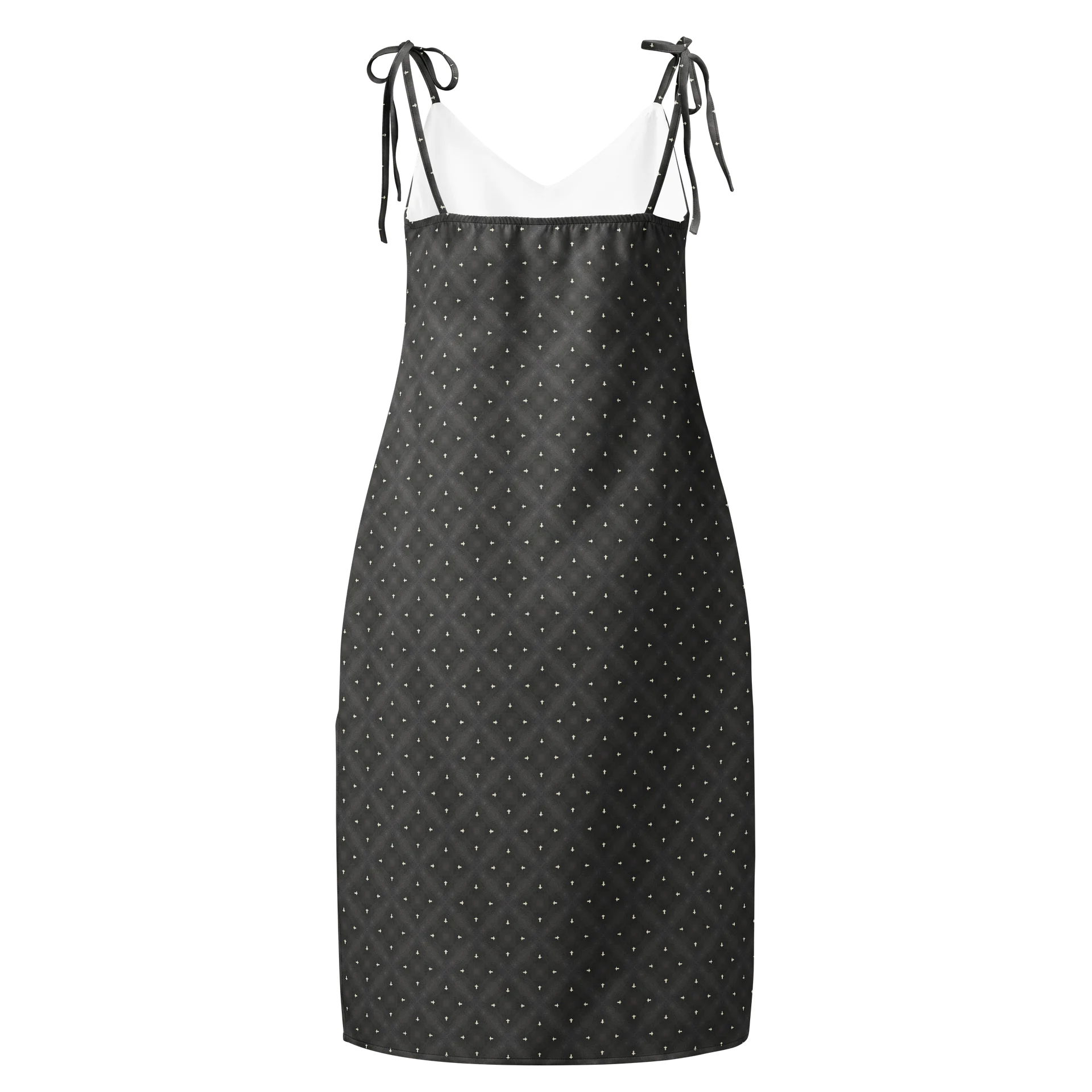 Dark Gray Textured All-Over Print Slip Dress product image (5)