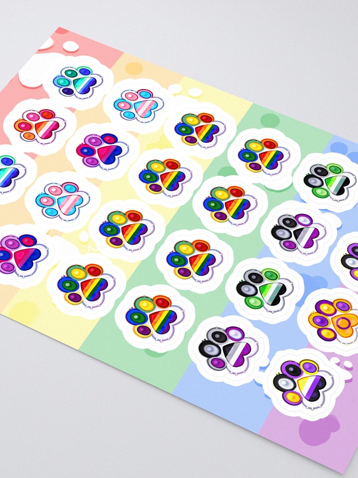 Party Pack Pride Paw Prints Sticker Sheet product image (2)