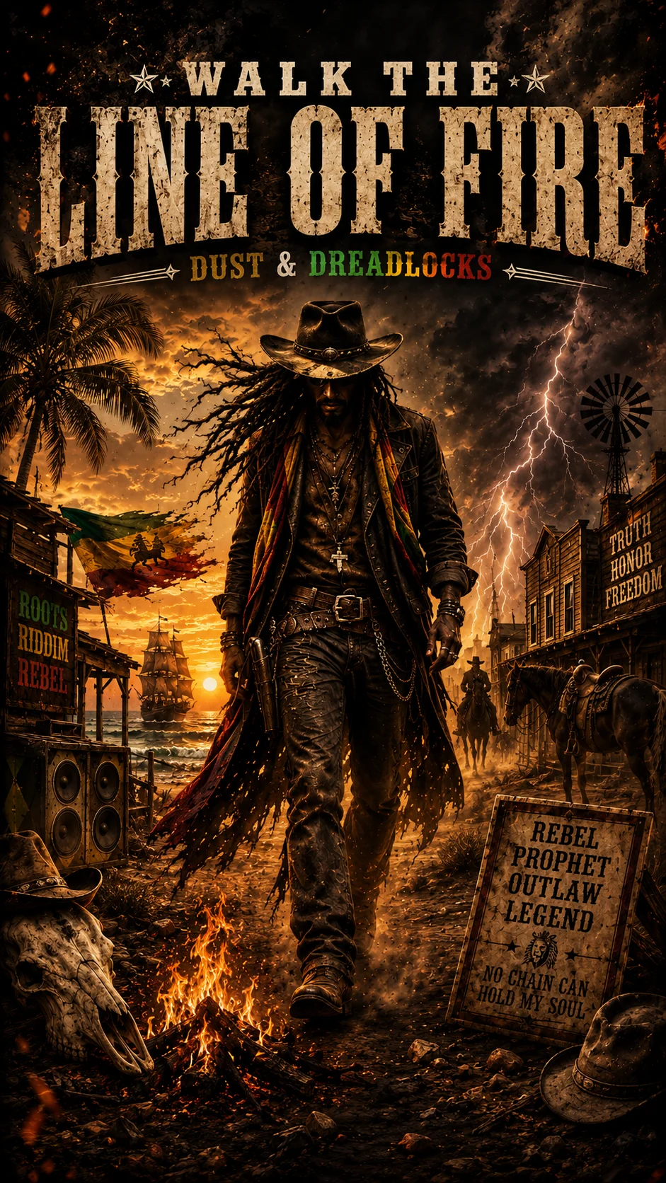 Walk The Line of Fire – Dust & Dreadlocks | Neko Wear+ product image (6)