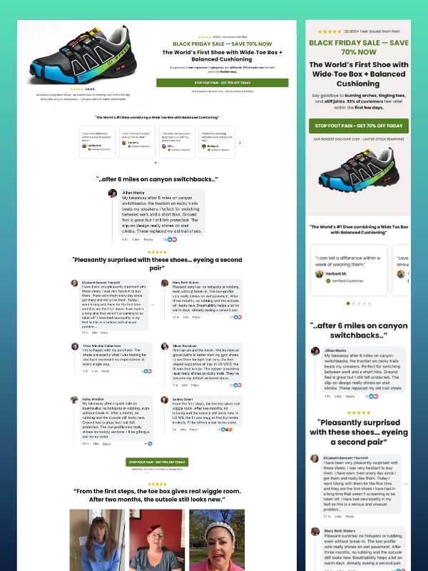 Product Sales Landing Page Foot Pain Relief & Orthopedic Footwear Template (GemPages) product image (1)