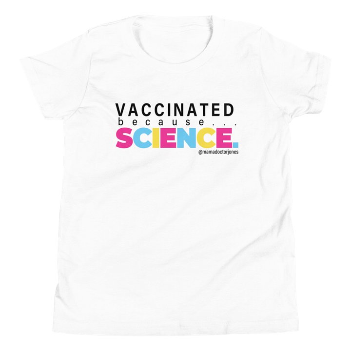 Vaccinated Because Science Youth Tee - White product image (1)