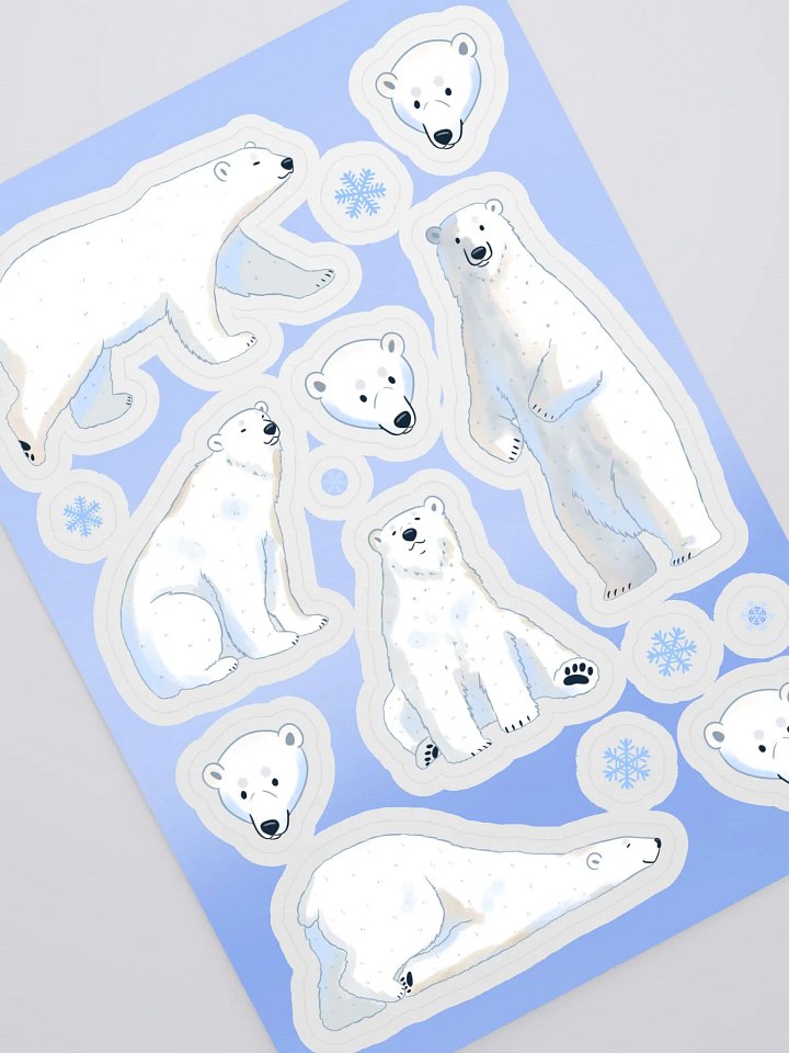Polar Bears Kiss Cut Sticker Sheet product image (2)