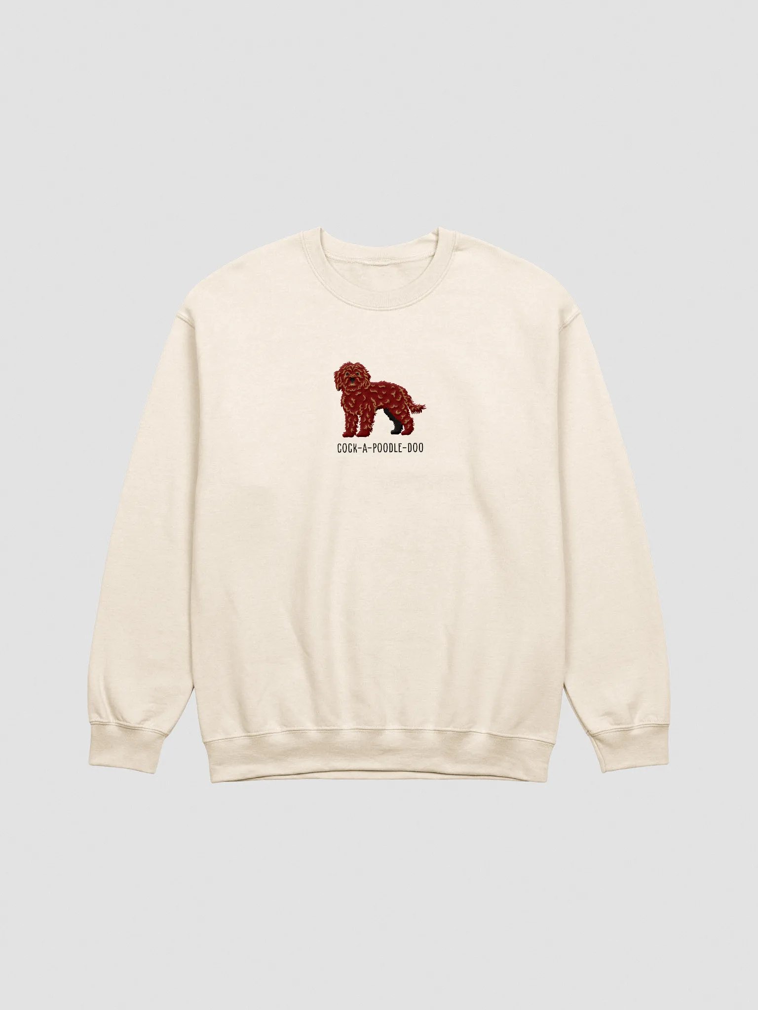 Cock-A-Poodle-Doo Sweatshirt (Embroidered) of a Cockapoo(Chocolate) product image (3)