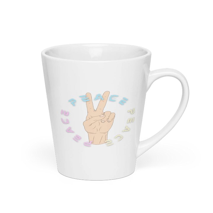 Peace Wave Peace Hand Latte Mug (Caucasian) product image (2)