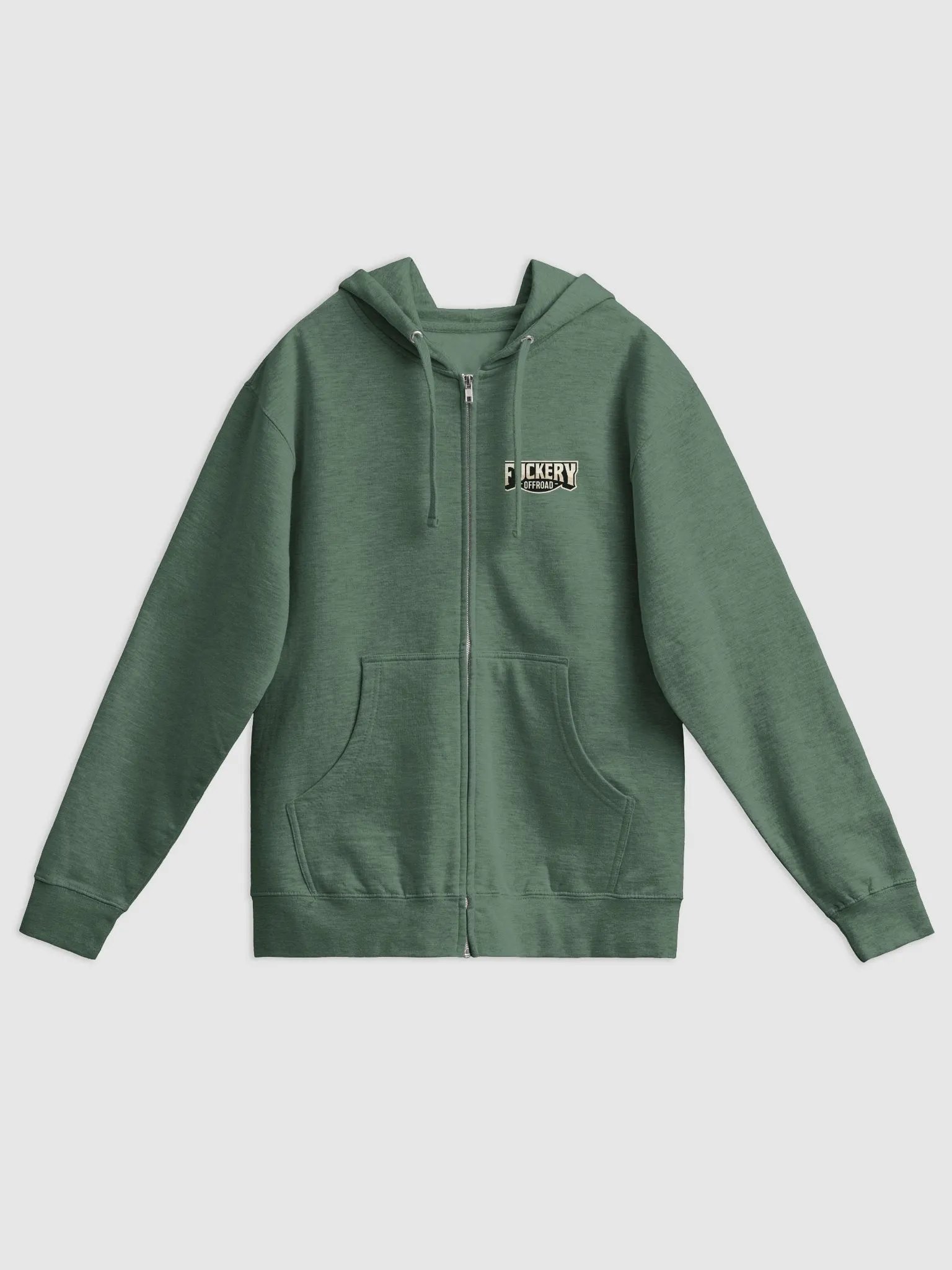 Unisex Zip-up Hoodie with F*ckery Jeep Logo - Clean product image (1)